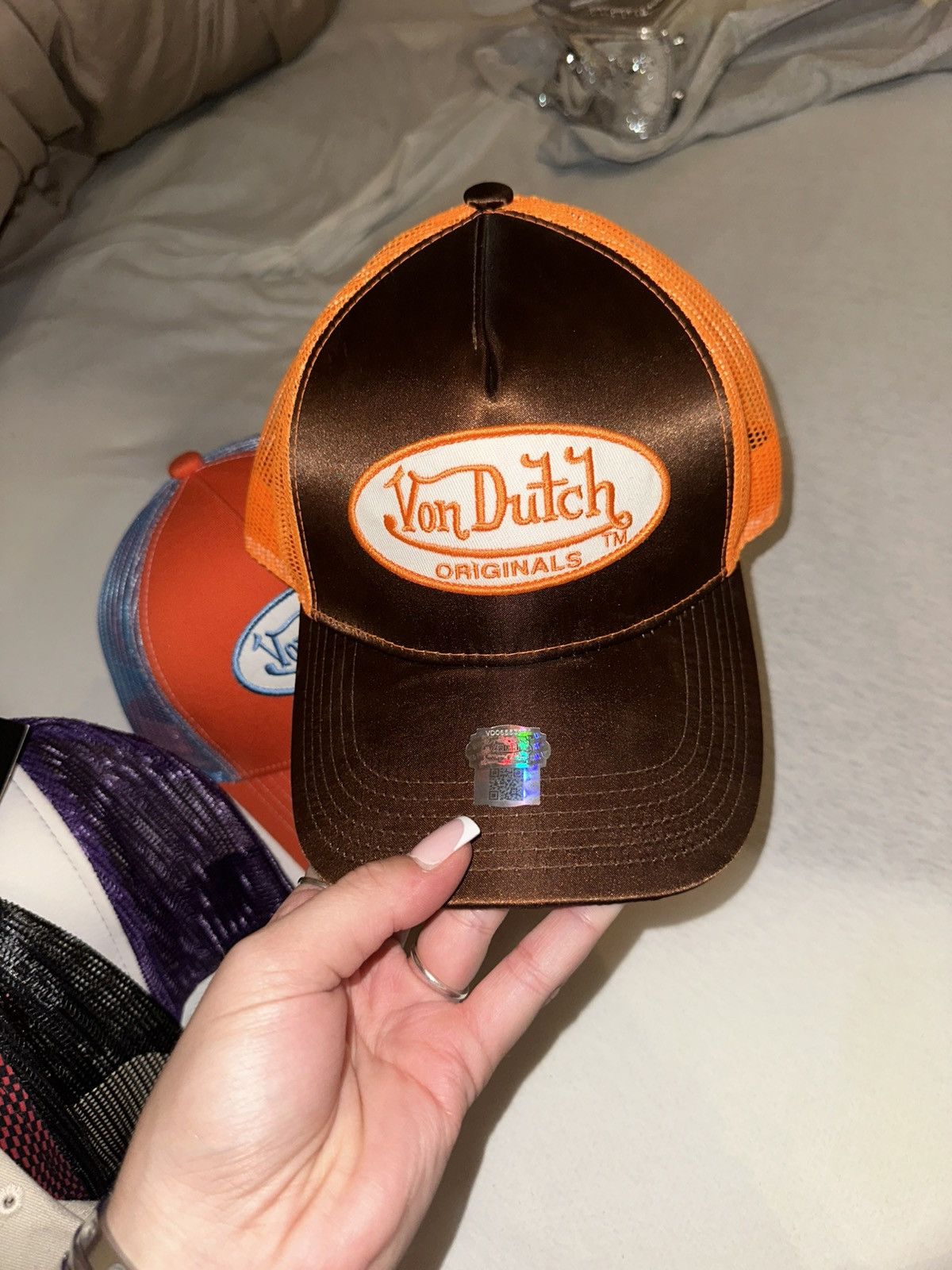 Von Dutch Von Dutch Trucker Hat Brown/Orange Size ONE SIZE - 1 Thumbnail