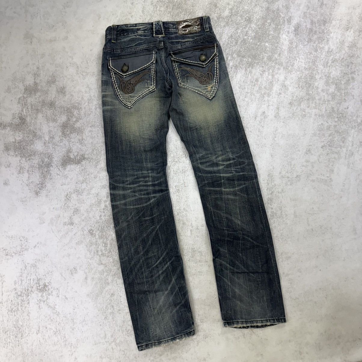 Japanese Brand 00s JUKEHOX sun faded light denim jeans blue Size US 31 - 4 Thumbnail