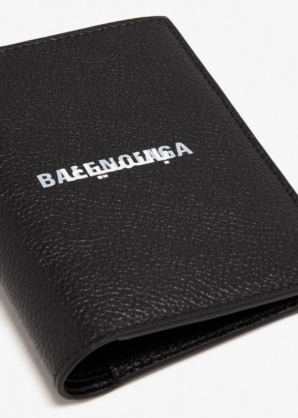 Balenciaga o1mt1gz0325 Size: OS / Cash Vertical Bifold Wallet in Black Size ONE SIZE - 2 Thumbnail