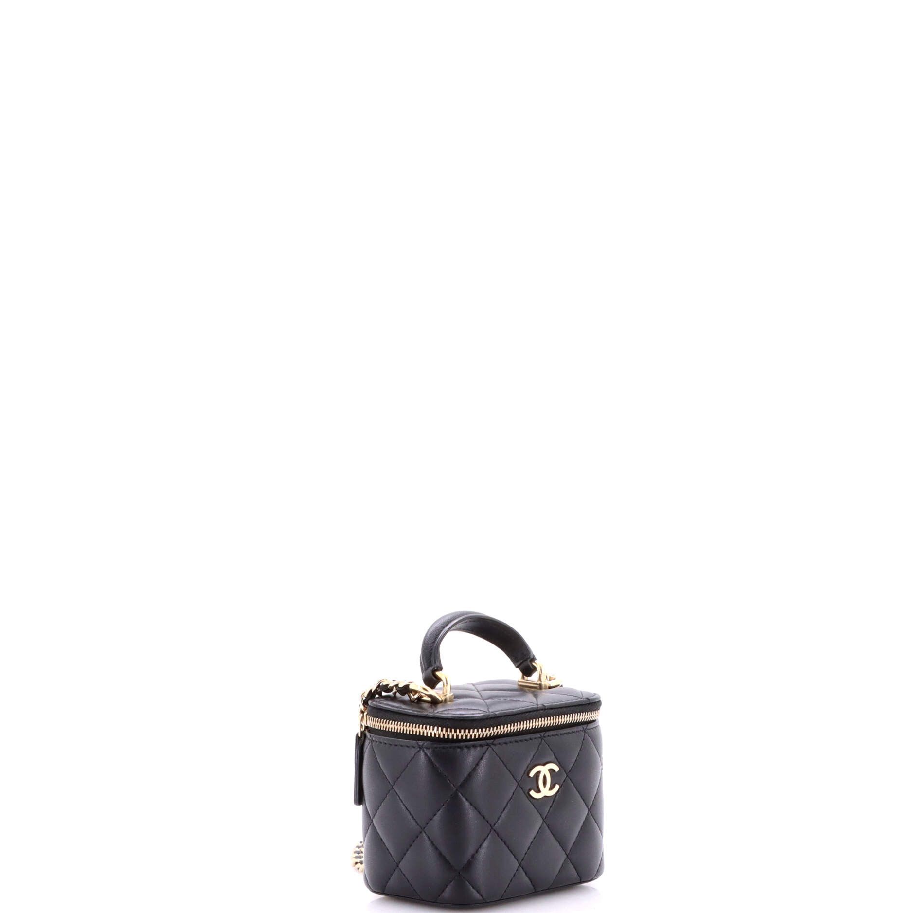 Chanel Classic Top Handle Vanity Case with Chain Quilted Lambskin M Size ONE SIZE - 1 Thumbnail