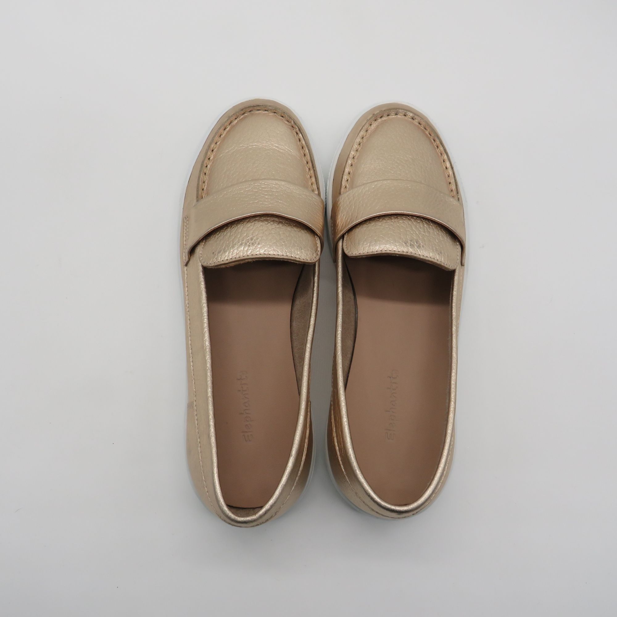 Other Elephantito Women's Metallic Gold Loafers With White Soles 6 Size US 6 / IT 36 - 5 Thumbnail