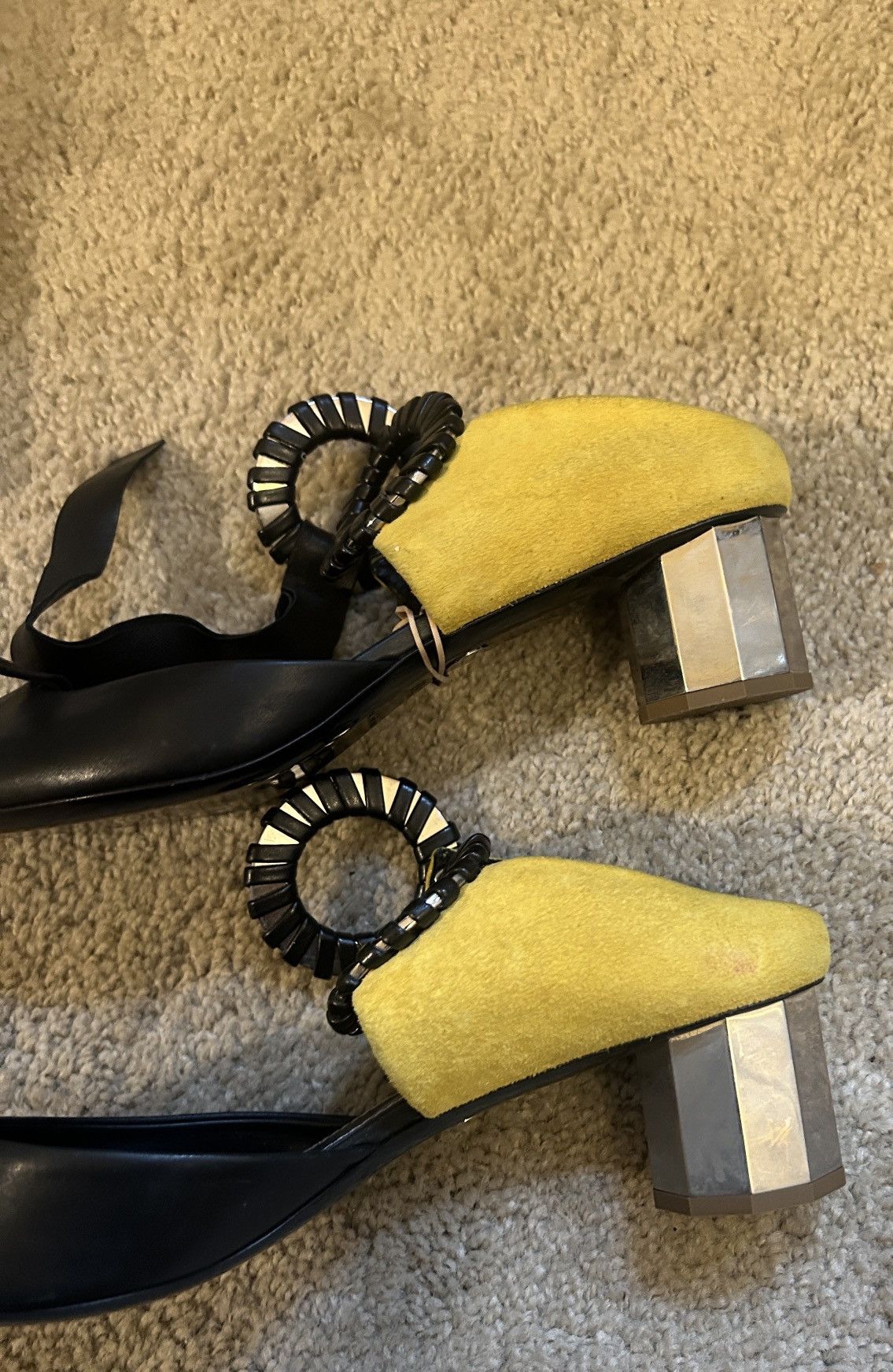 Proenza Schouler Proenza Schouler Leather and Suede Black and Yellow Shoes Size US 9 / IT 39 - 4 Thumbnail