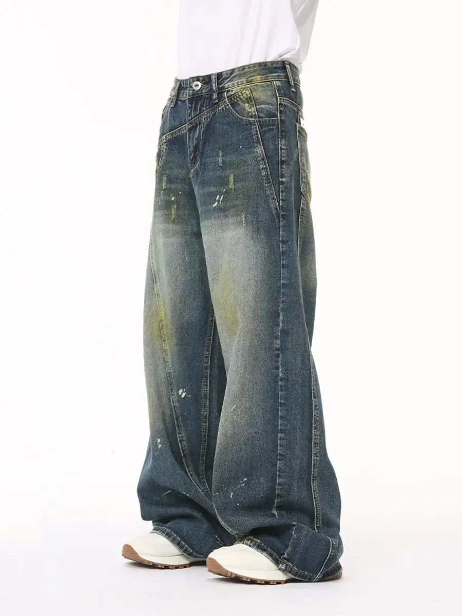 Japanese Brand Retro loose graffiti wide leg jeans Size US 32 / EU 48 - 3 Thumbnail