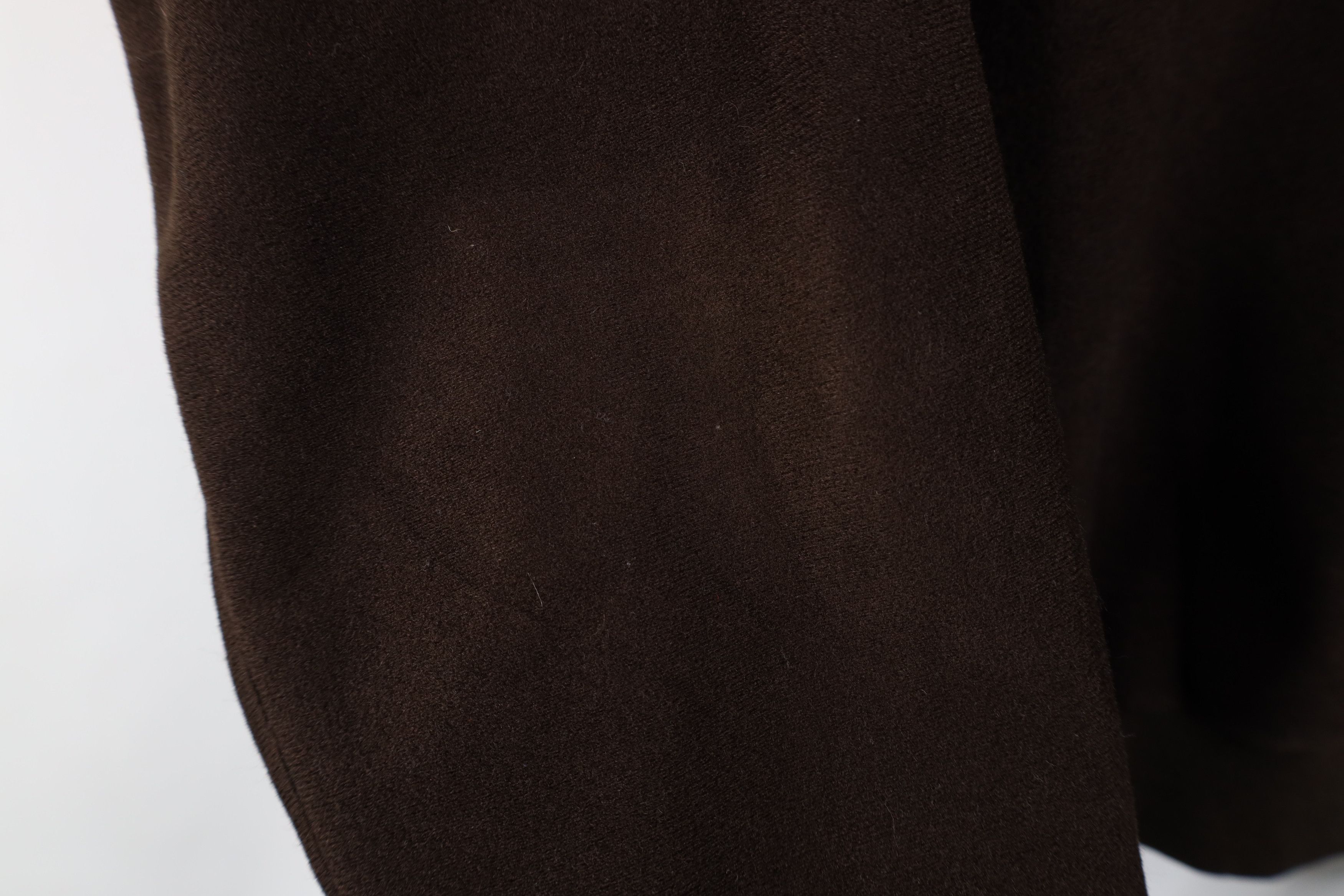 Lee Vintage 70s Lee Blank Velour Fleece V-Neck Sweater Brown USA Size US M / EU 48-50 / 2 - 7 Thumbnail