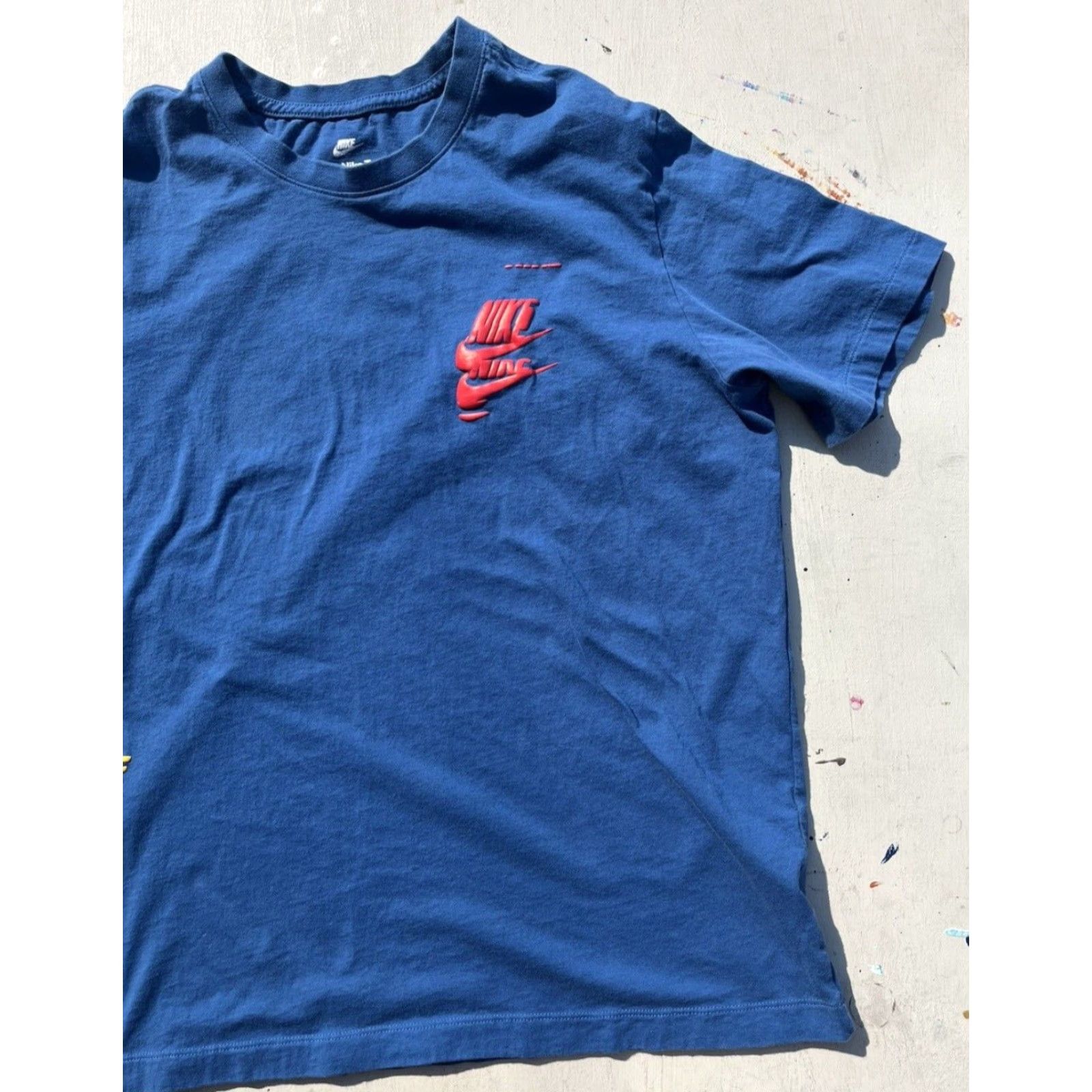 Nike Nike T-Shirt Men’s Blue All-Over Spell XL Swish Logo Streetwear City Sports Size US XL / EU 56 / 4 - 7 Thumbnail