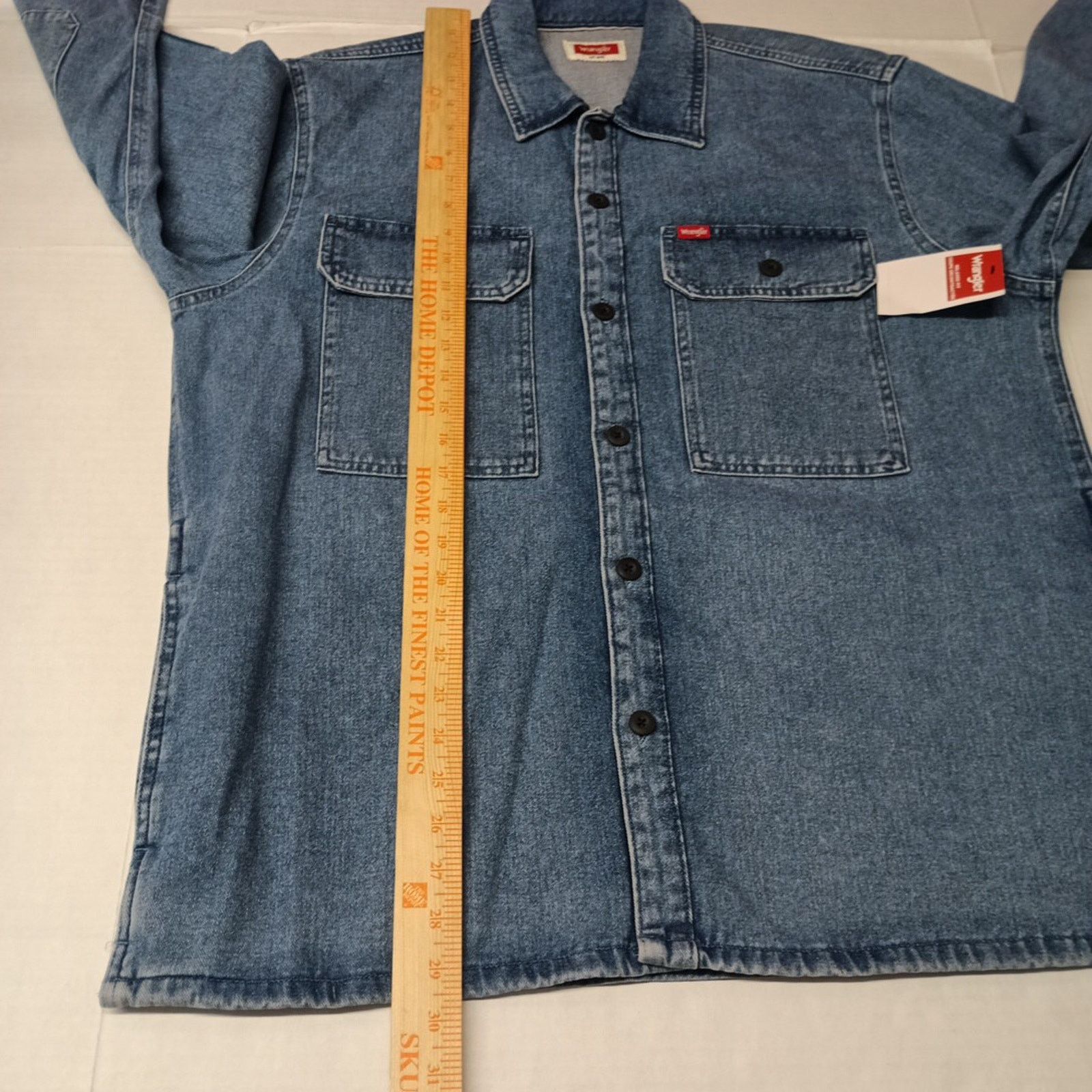 Wrangler Wrangler Blue Denim Jacket Overshirt Workwear Shacket Size L Size US L / EU 52-54 / 3 - 7 Thumbnail