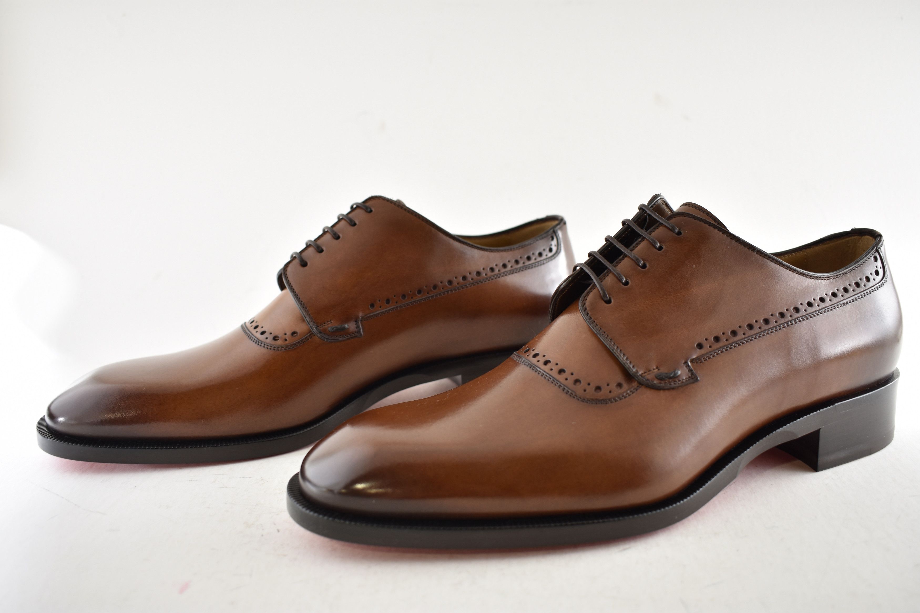 Christian Louboutin Sartoby Flat Brown Leather Dress Oxford Derby Loafer 45 12 Size US 12 / EU 45 - 13 Thumbnail