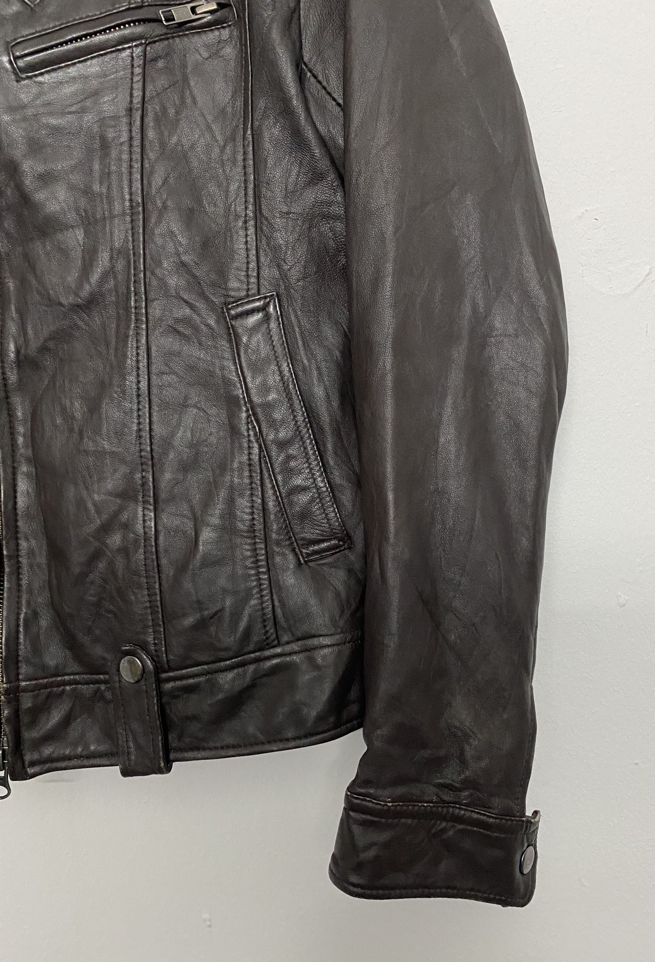 Michel Klein Michel Klein Homme Paris Sheepskin Leather Biker Jacket Size US S / EU 44-46 / 1 - 6 Thumbnail