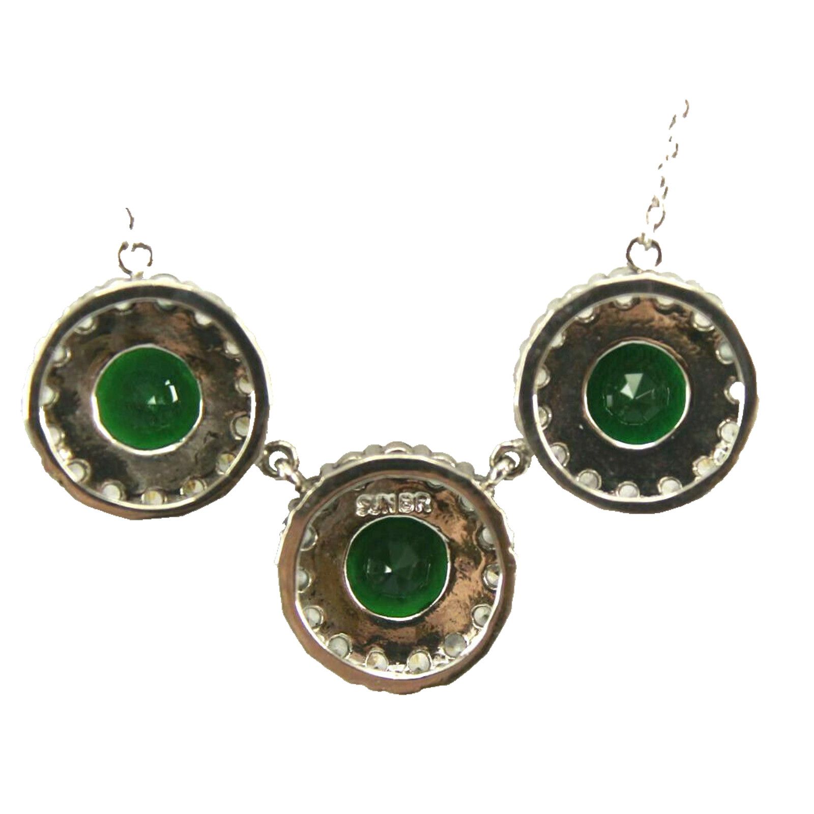 Other Triple Round Green Crystals & White Accent Necklace Size ONE SIZE - 2 Thumbnail