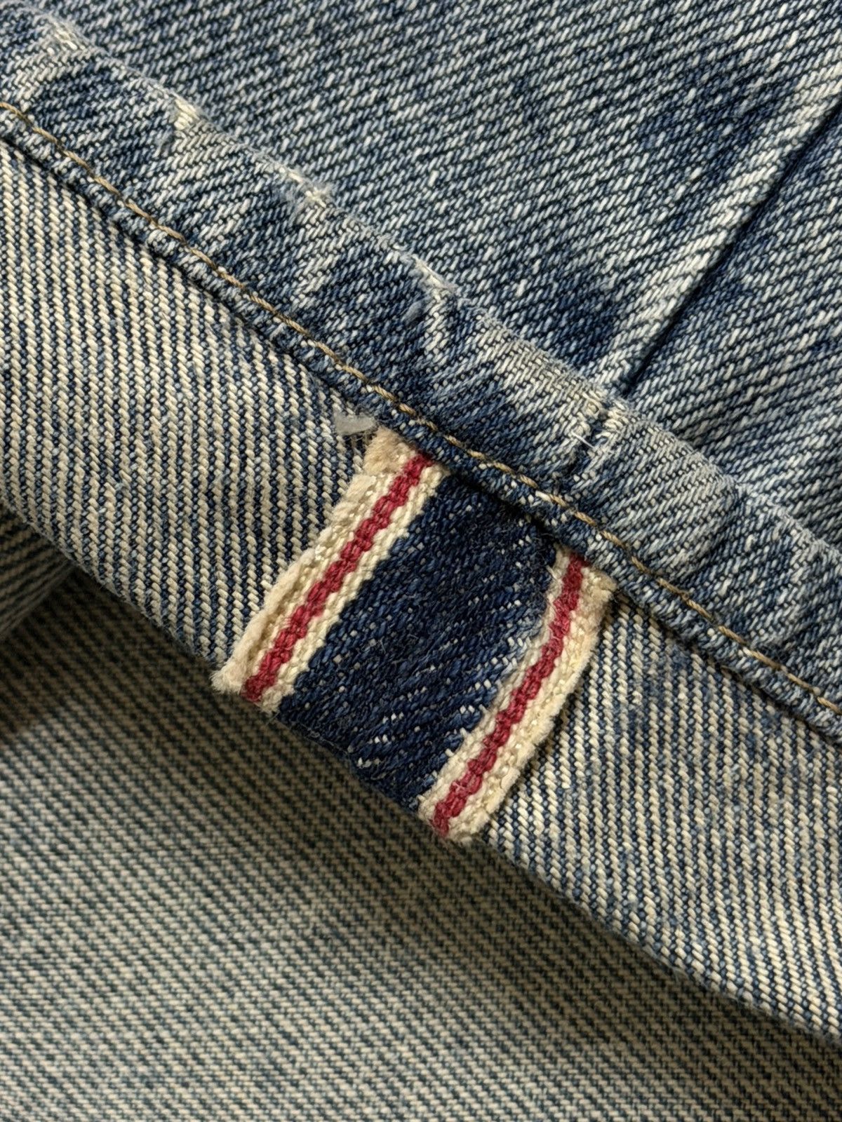 Wrangler Vintage 90s Wrangler Selvedge Faded Wash Distress Wide Leg Size 27" / US 4 / IT 40 - 7 Thumbnail
