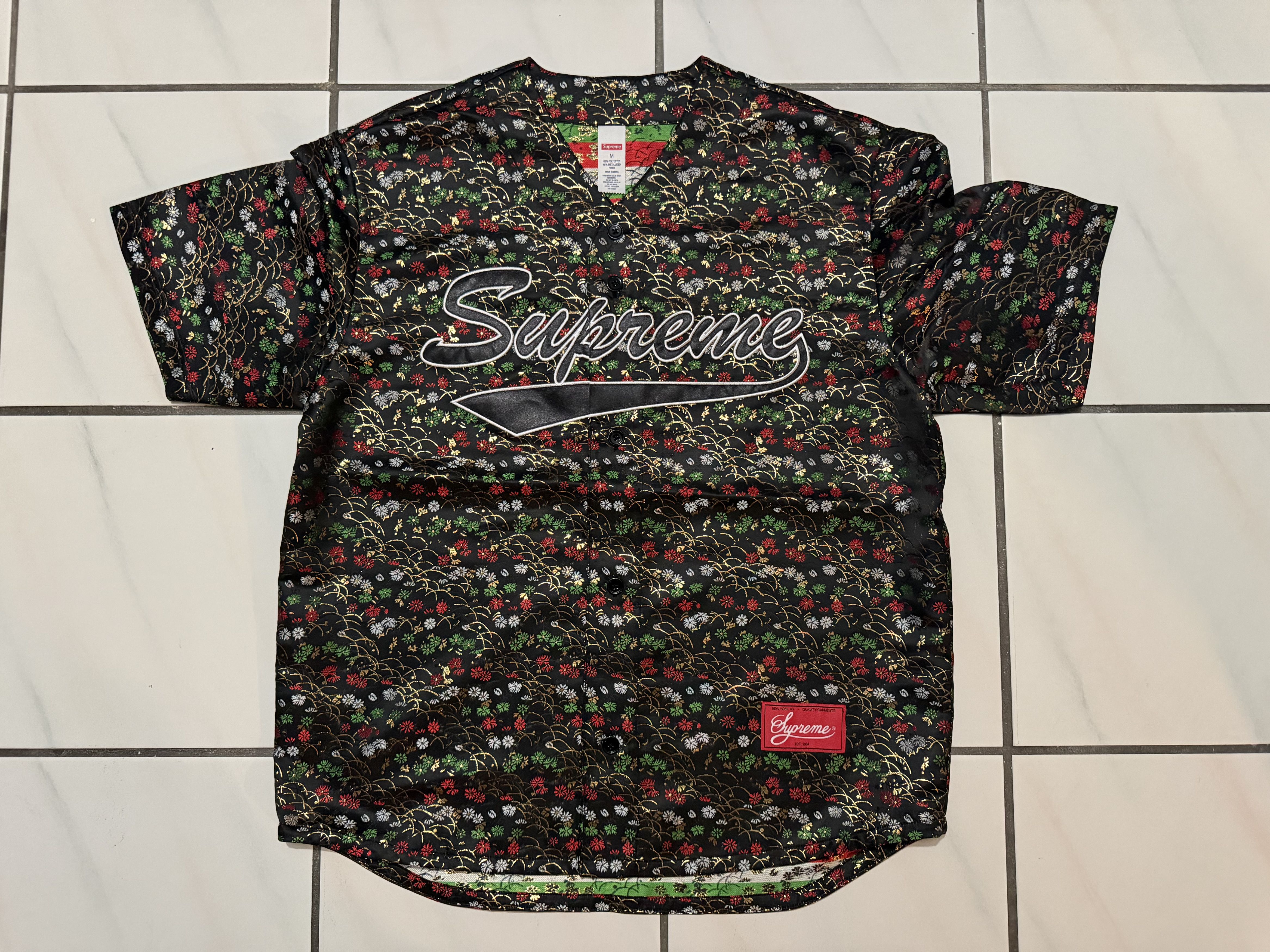 Supreme Floral Jacquard Baseball Jersey Size US M / EU 48-50 / 2 - 5 Thumbnail