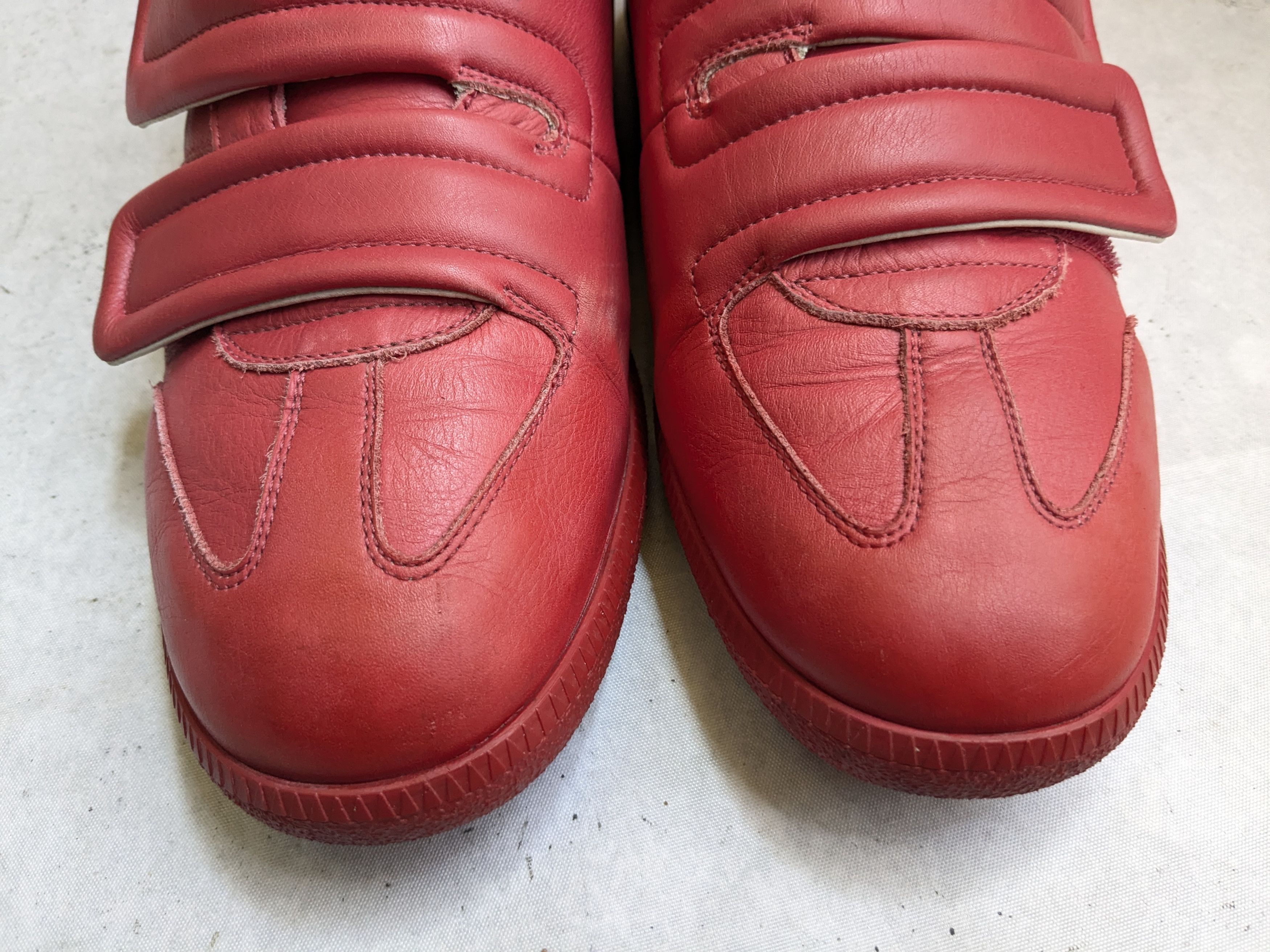 Maison Margiela Maison Margiela Clinic Sneakers Red 11 44 Mid Tops Leather Size US 11 / EU 44 - 3 Thumbnail