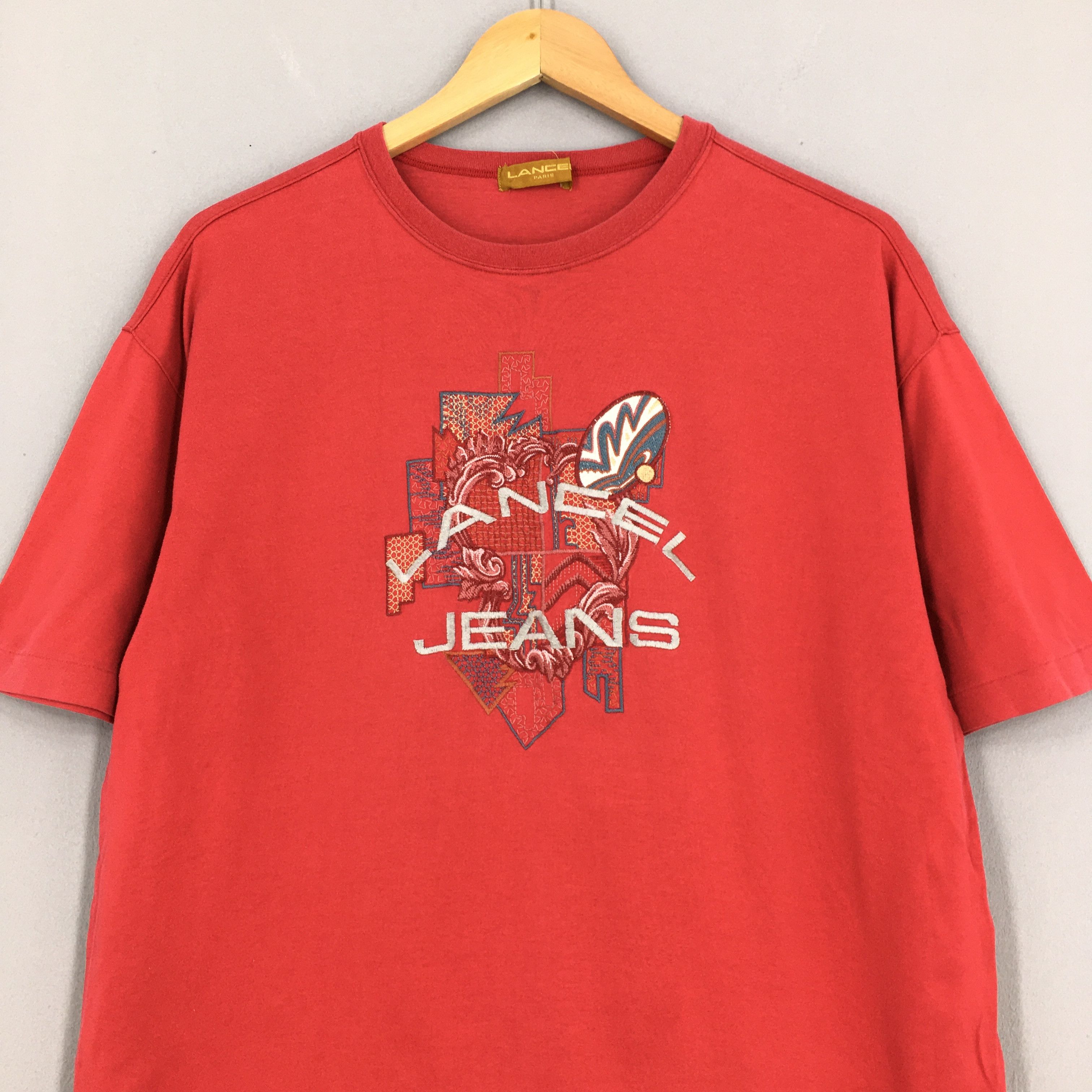 Designer × Lancel × Vintage Vintage Lancel Jeans Red Tshirt Large Size US L / EU 52-54 / 3 - 2 Thumbnail