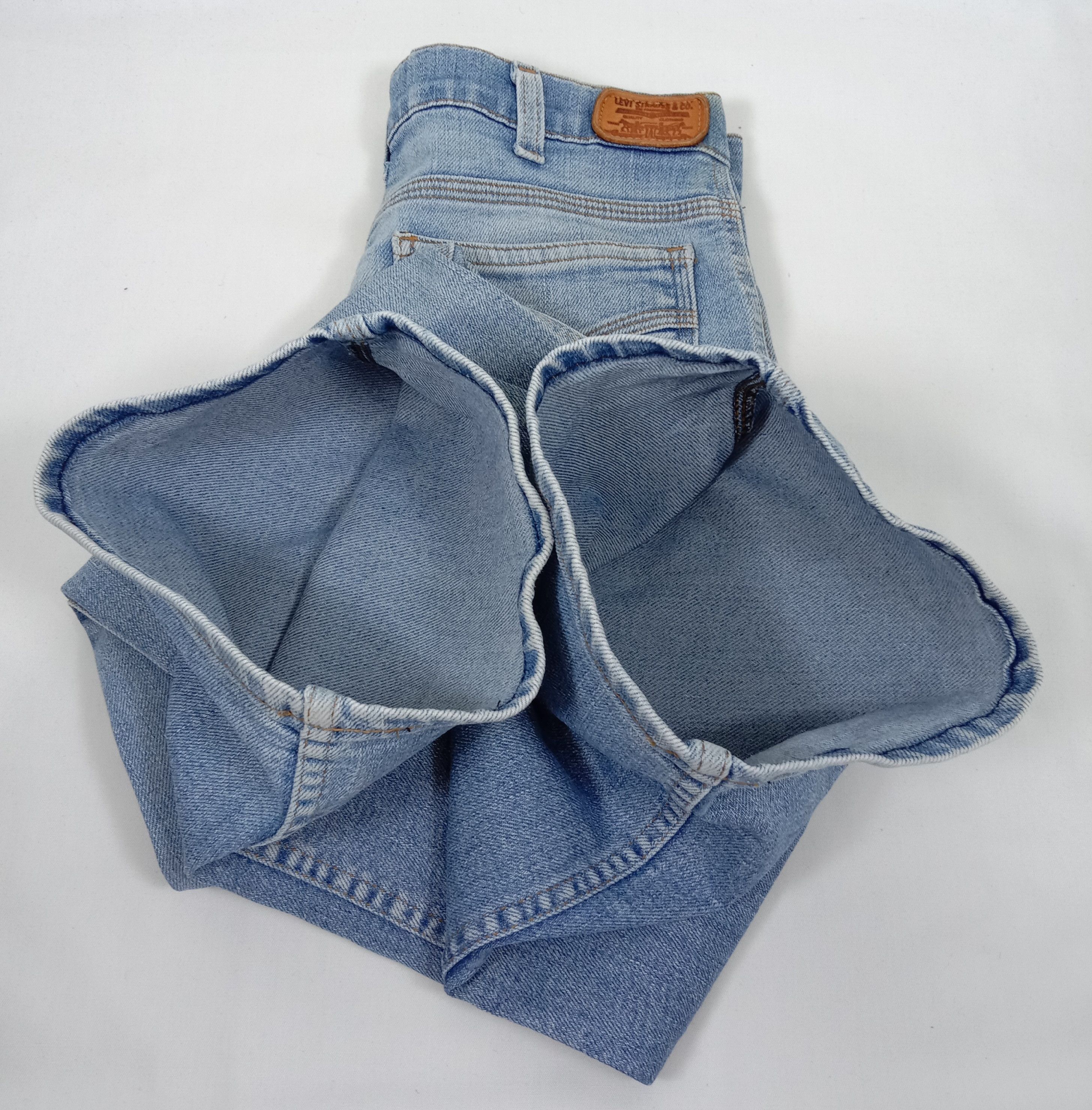 Levi's Vintage 80s Levi's Flare Jeans Talon Zipper Faded Blue Denim Size 29" - 15 Thumbnail