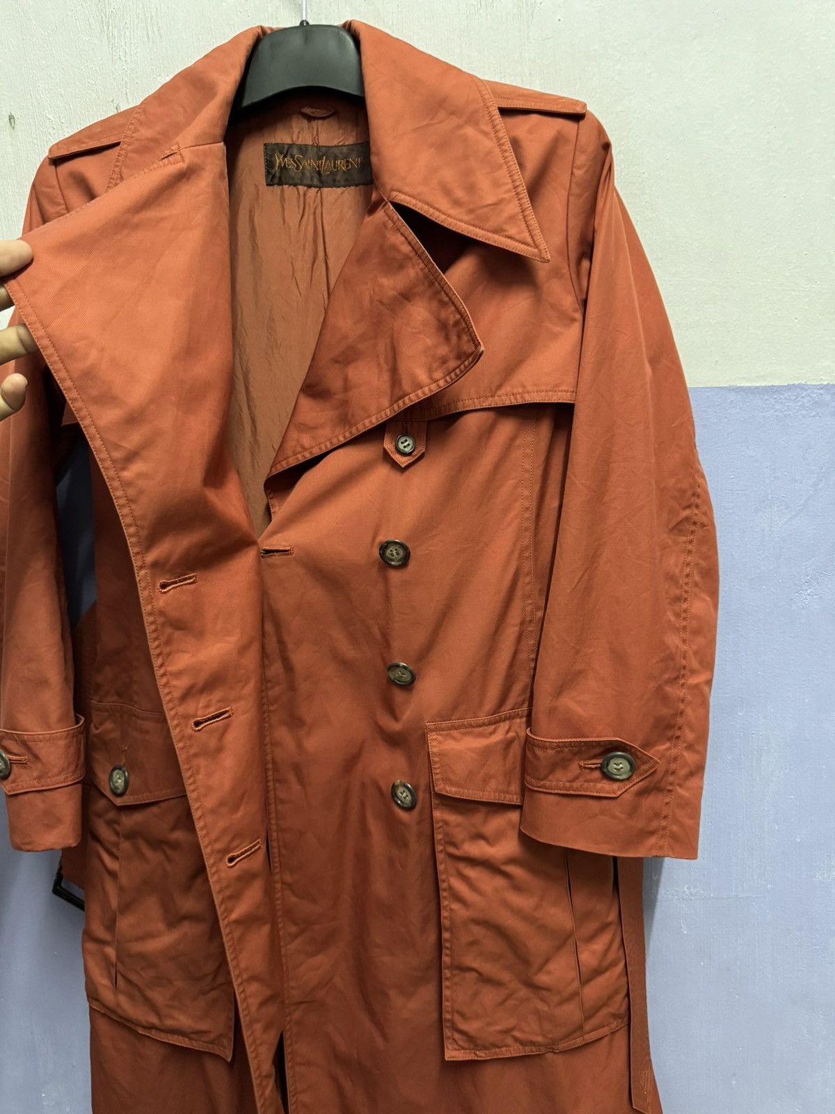 Yves Saint Laurent Yves Saint Laurent Double Breast Trench Coat Size S / US 4 / IT 40 - 14 Thumbnail