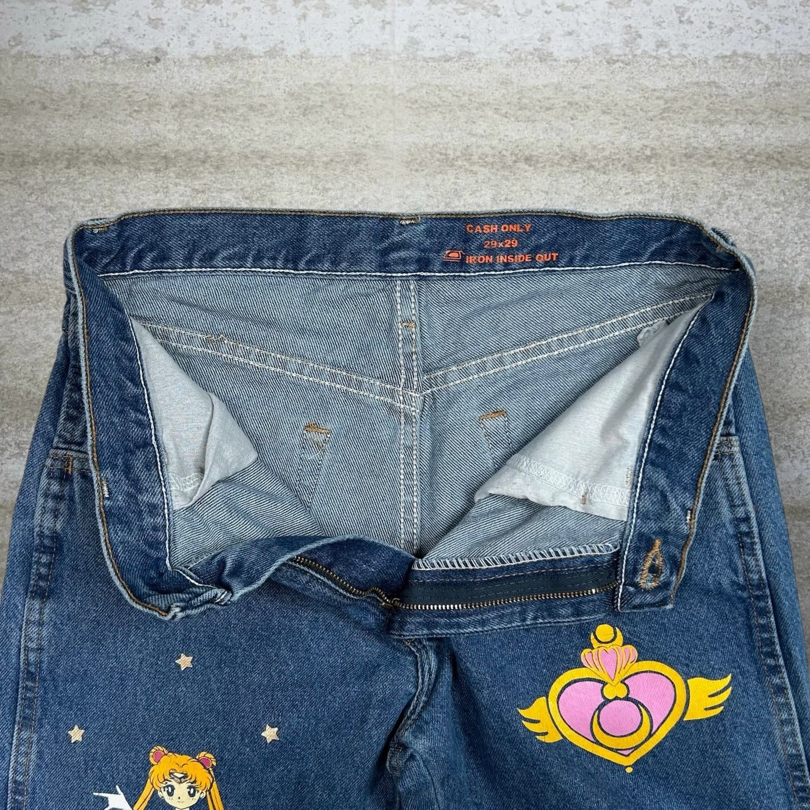 Cash Only Vintage Y2K Sailor Moon Jeans 29x29 Straight Medium Wash Size US 29 - 3 Thumbnail
