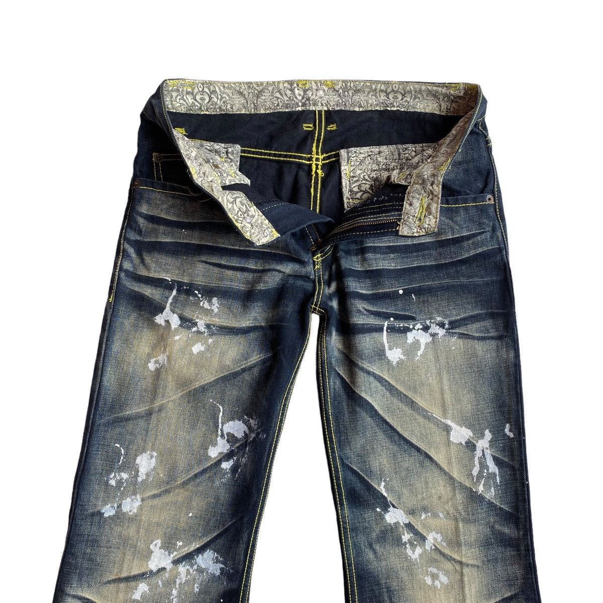 Isamu Katayama Backlash × Japanese Brand Glad News Flared Splatter Denim Luxuria Size US 31 - 6 Thumbnail
