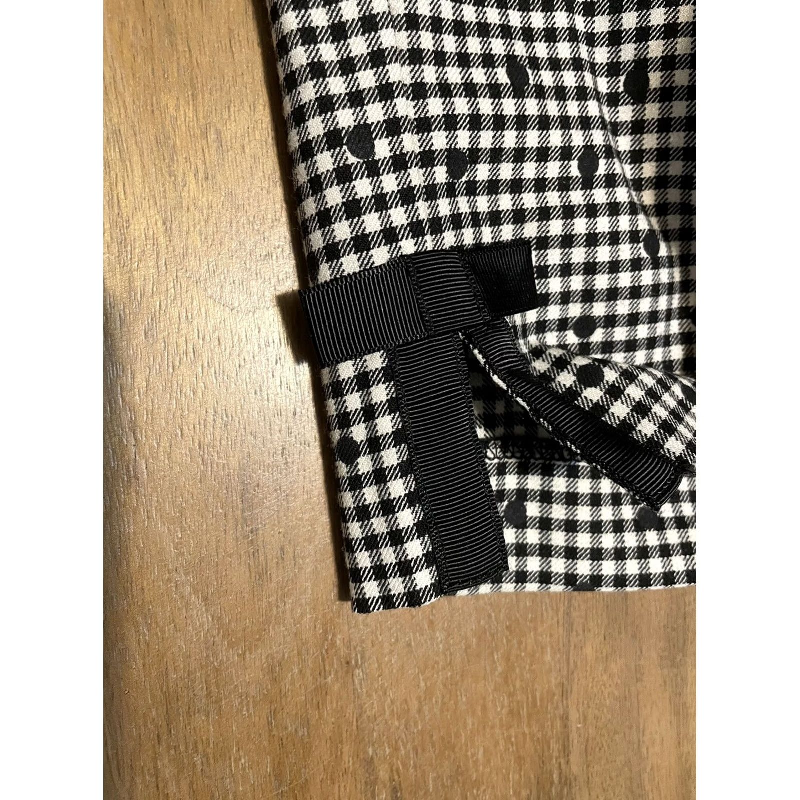 Talbots Talbots Dress Pants Women 2 (29x25) Black White Gingham Plaid Office Career Work Size 26" / US 2 / IT 38 - 4 Thumbnail