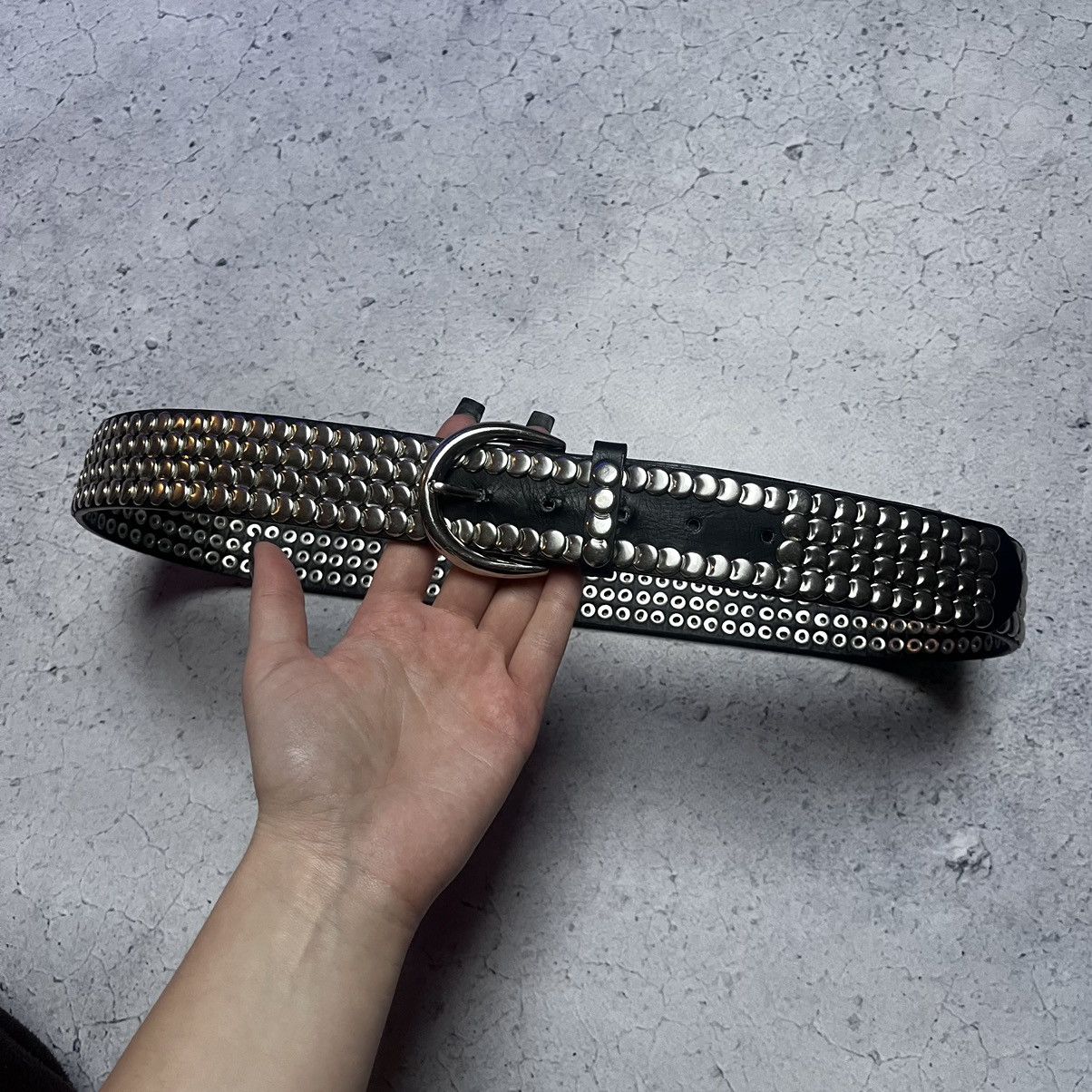 Designer × Vintage B.B. Simon Style Leather Belt With Crystals Avant Garde Size ONE SIZE - 2 Thumbnail