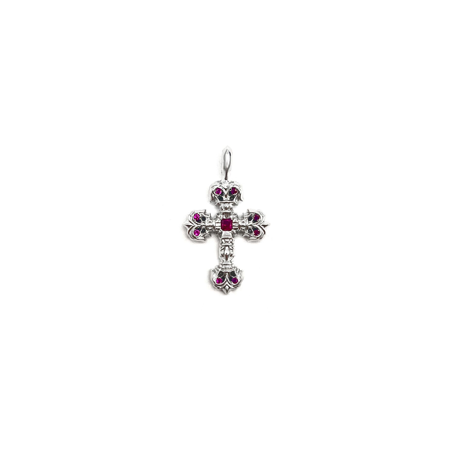 Chrome Hearts Chrome Hearts 18K Pink Saph Filigree Cross Charm Pendant Size ONE SIZE - 1 Thumbnail