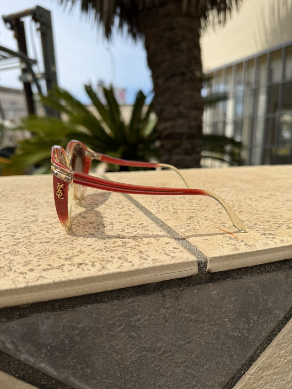 Yves Saint Laurent Yves Saint Laurent Sunglasses Red Vintage 8169 Y27 Size ONE SIZE - 3 Thumbnail