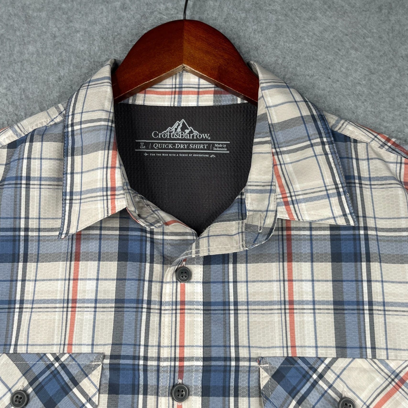 Croft & Barrow Croft & Barrow Quick Dry Shirt Plaid White Multicolor Short Sleeve Button Up L Mens Regular Casual Size US L / EU 52-54 / 3 - 5 Thumbnail