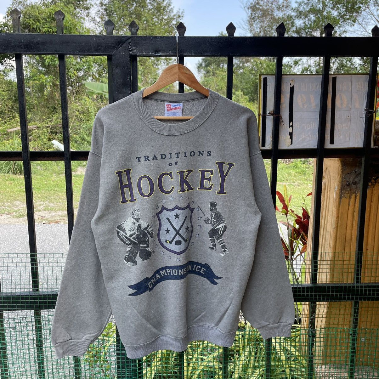 Vintage 🔥Vintage 90s Traditional Of Hockey Crewneck Sweatshirts Size US M / EU 48-50 / 2 - 1 Thumbnail