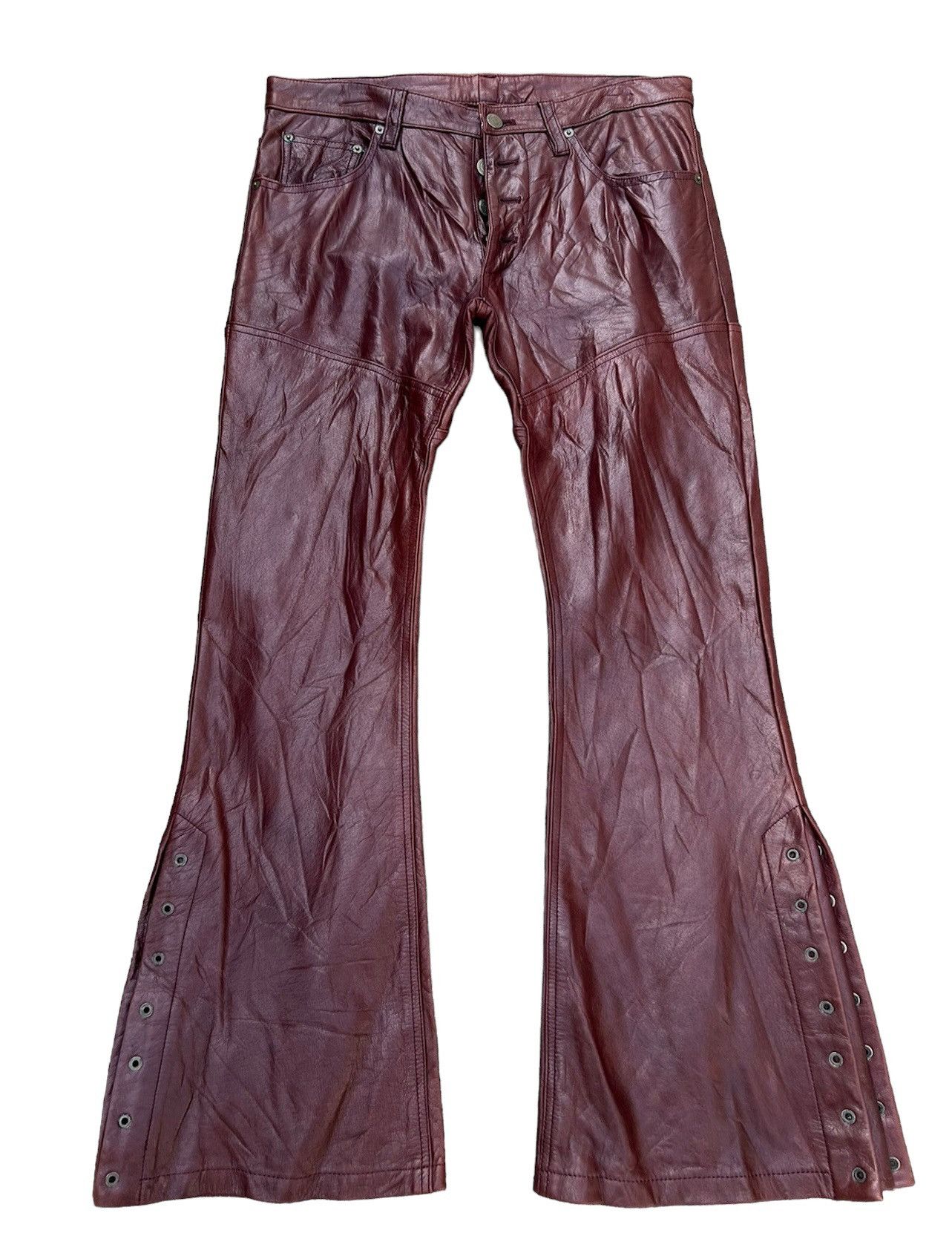 image of Tornado Mart Japan Vintage Tornado Mart Patina Leather Super Flare Pant, Men's (Size 31)