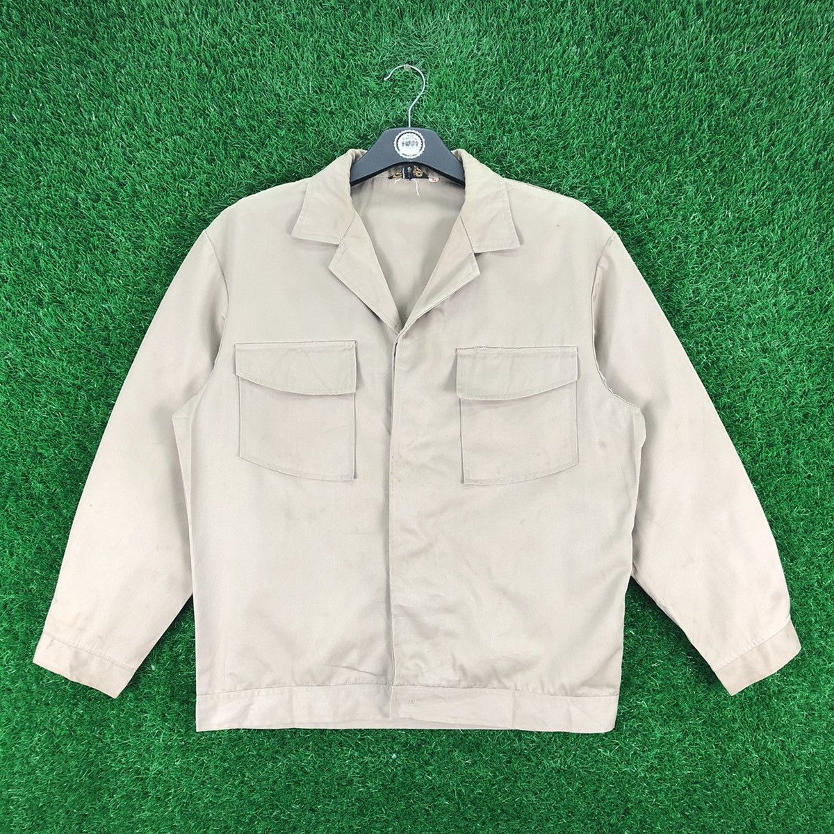 Vintage Vintage 80's Khaki Work Jacket Double Pocket Size US M / EU 48-50 / 2 - 1 Thumbnail