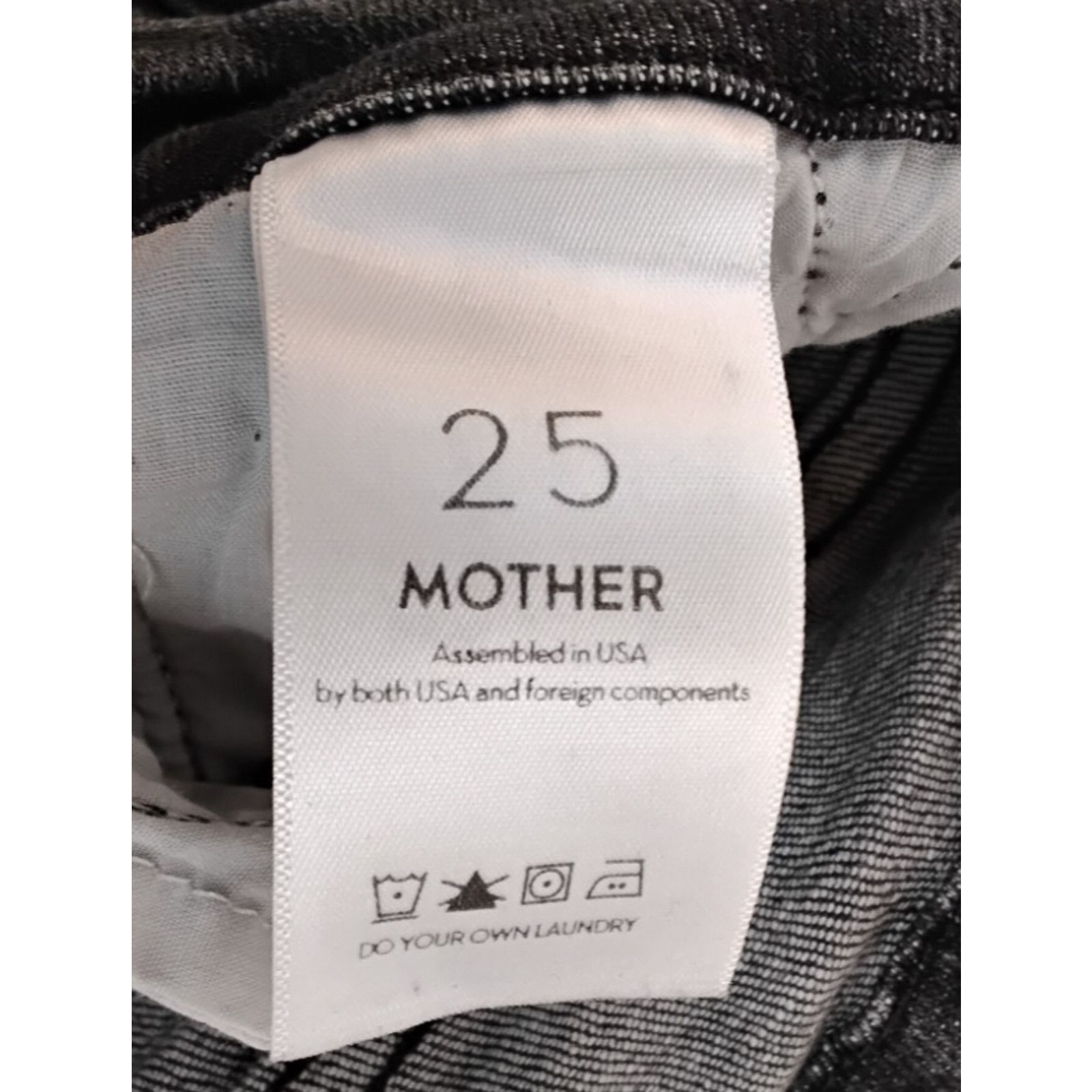 MOTHER Mother The Looker Ankle Fray Jeans Women's 25x27 Black Wash Size 25" / US 0 / IT 36 - 7 Thumbnail