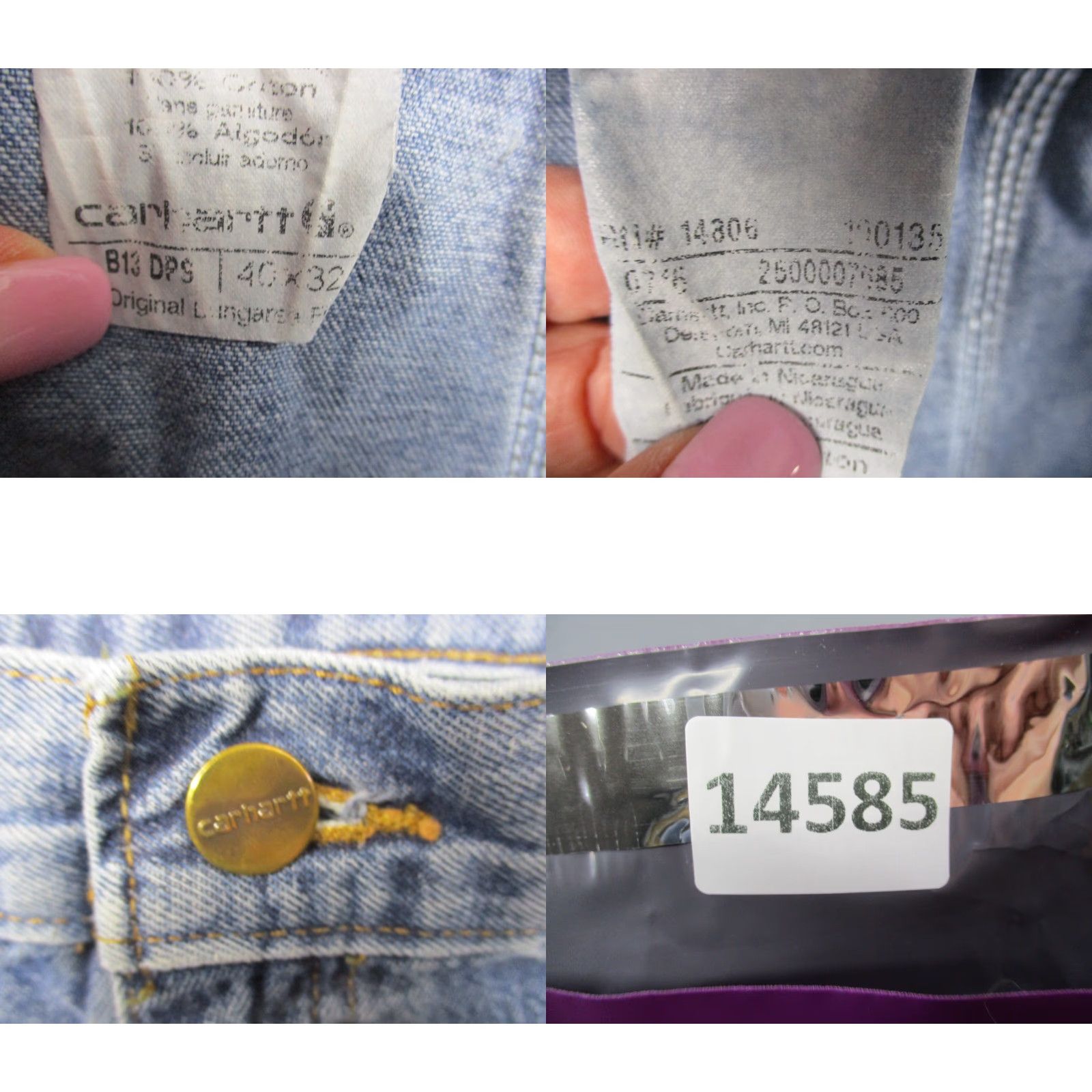 Carhartt VINTAGE Carhartt Jeans Mens 38x32 Blue Distressed Wide-Leg 90s Grunge DPS B13 DPS Jeans Women? Size US 38 / EU 54 - 9 Thumbnail