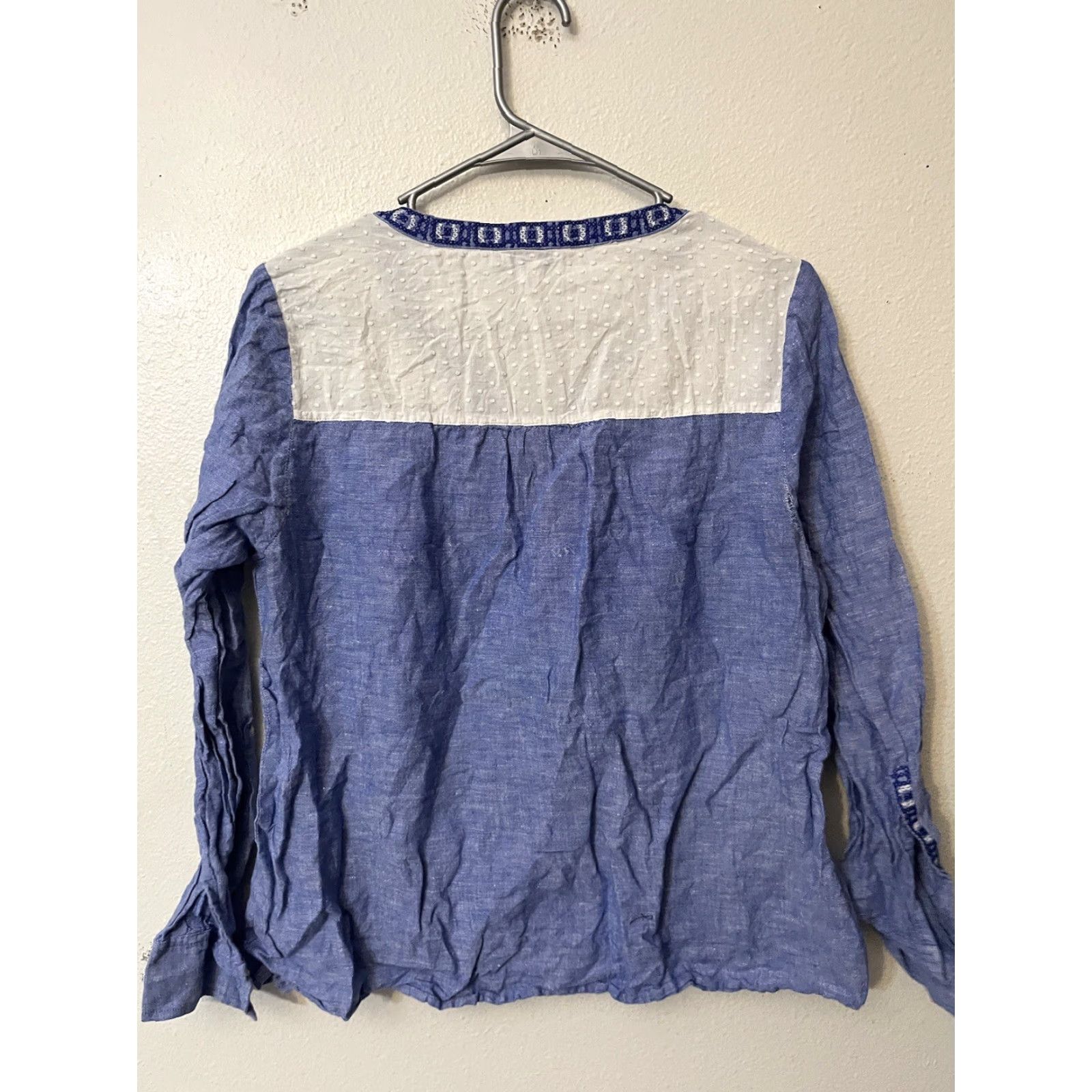 Vineyard Vines Vineyard Vines Blouse Embroidered Linen Blend M Multicolor Women's Shirt Size M / US 6-8 / IT 42-44 - 3 Thumbnail