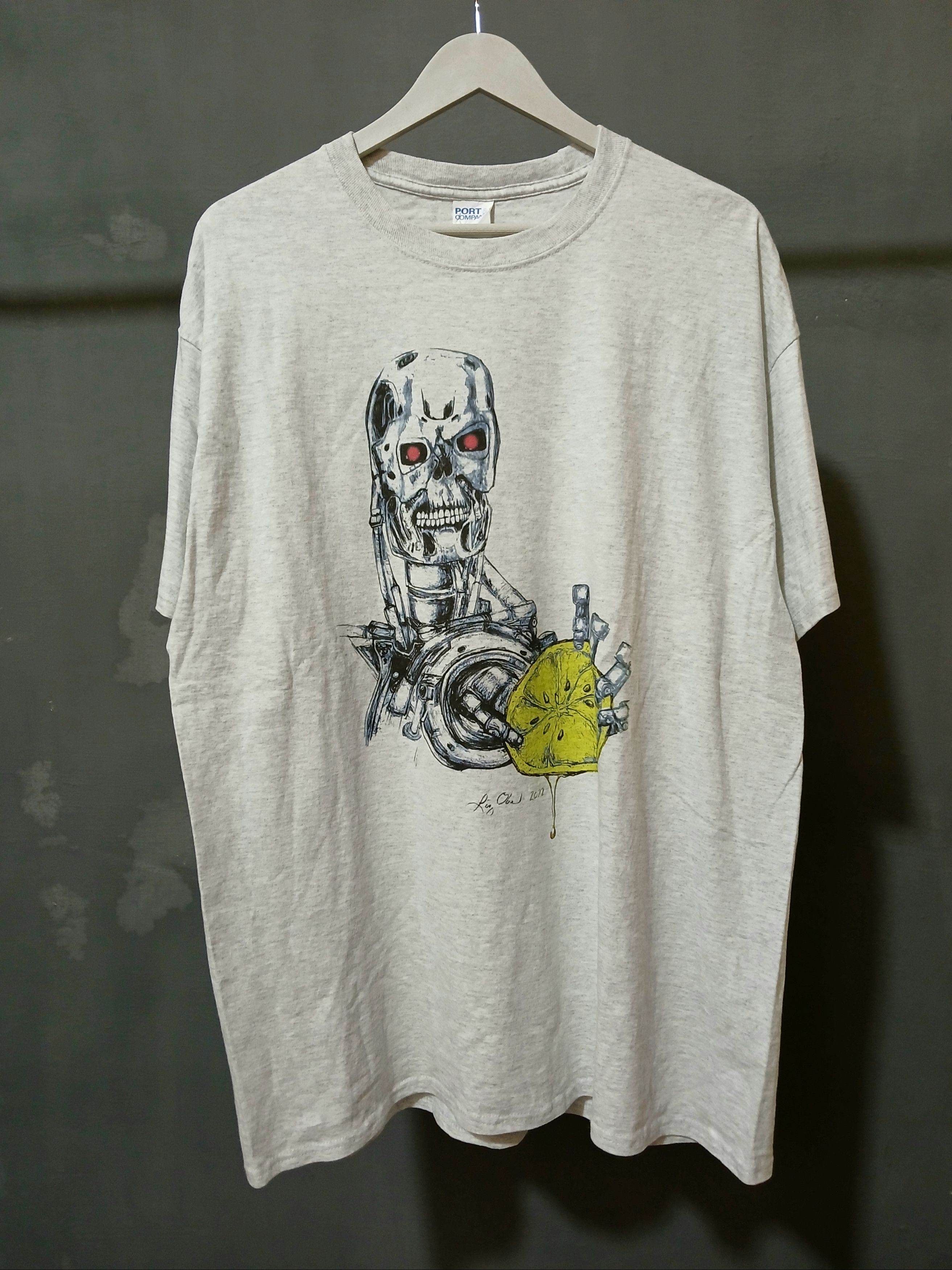Vintage Vintage 00s Parody Terminator T800-E-LEMON-ATOR T-shirt Size US XL / EU 56 / 4 - 1 Thumbnail