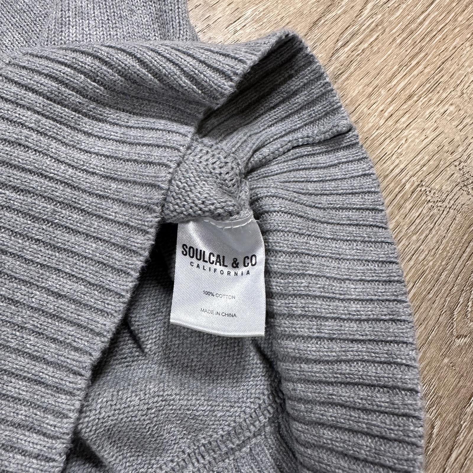 Other Soul Cal Mens Crew Neck Sweater Medium Gray and Navy Raglan Size US XL / EU 56 / 4 - 6 Thumbnail