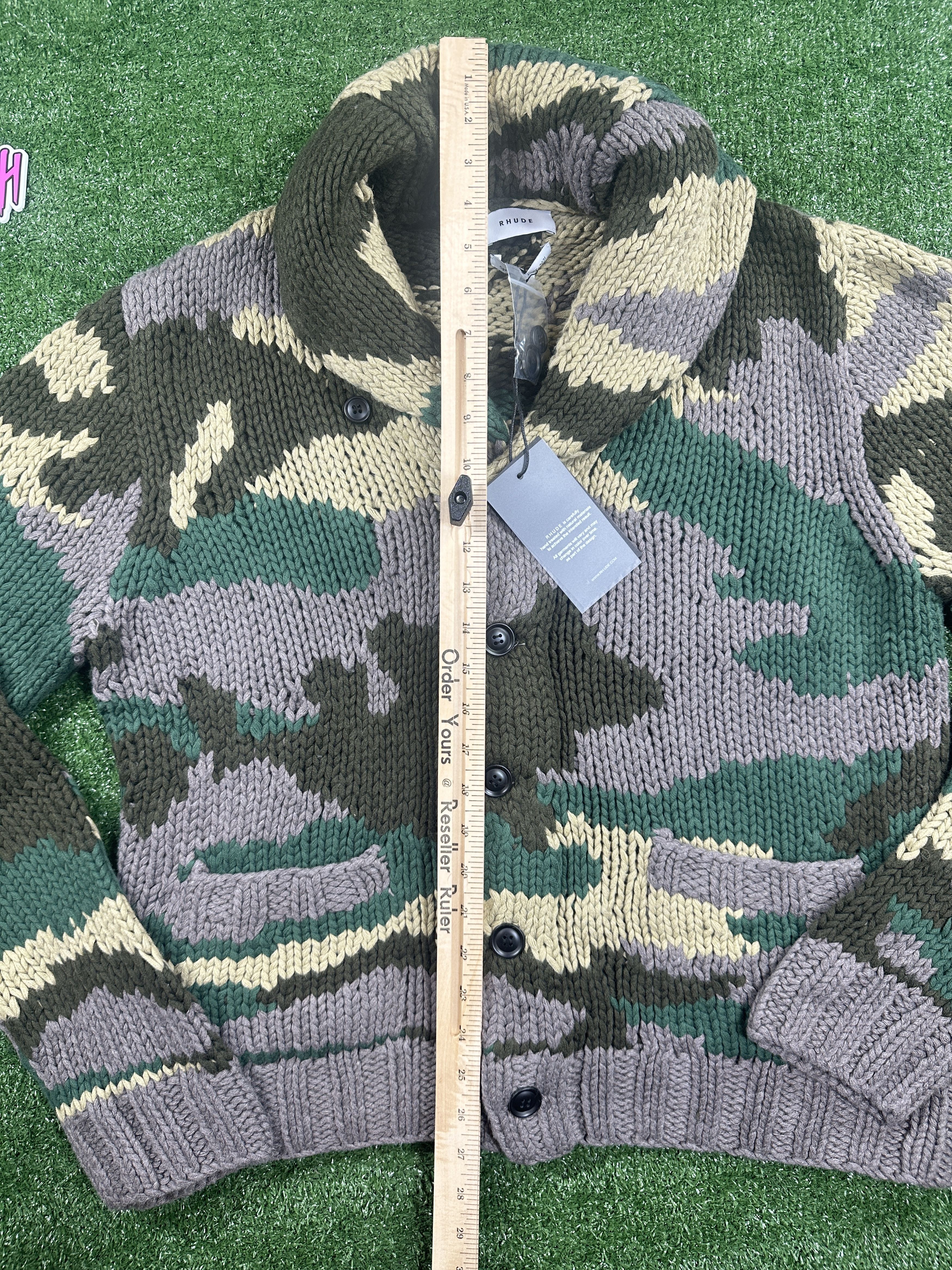 Rhude Rhude Heavyweight Knit Men's Camo Cardigan - Size Medium Size US M / EU 48-50 / 2 - 5 Thumbnail