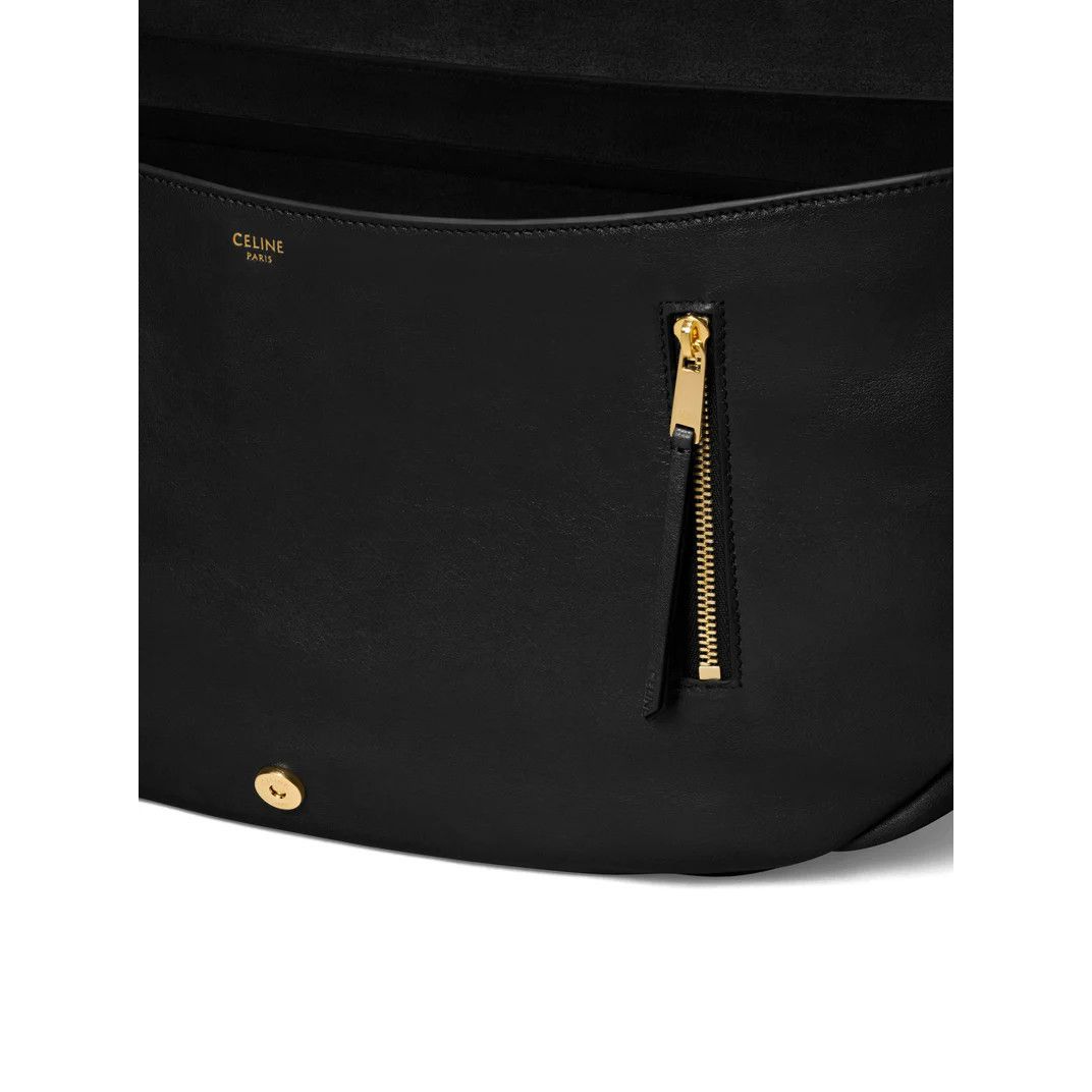 Celine CELINE Halfmoon Soft $3450 Black Leather Shoulder Bag New Size ONE SIZE - 4 Thumbnail