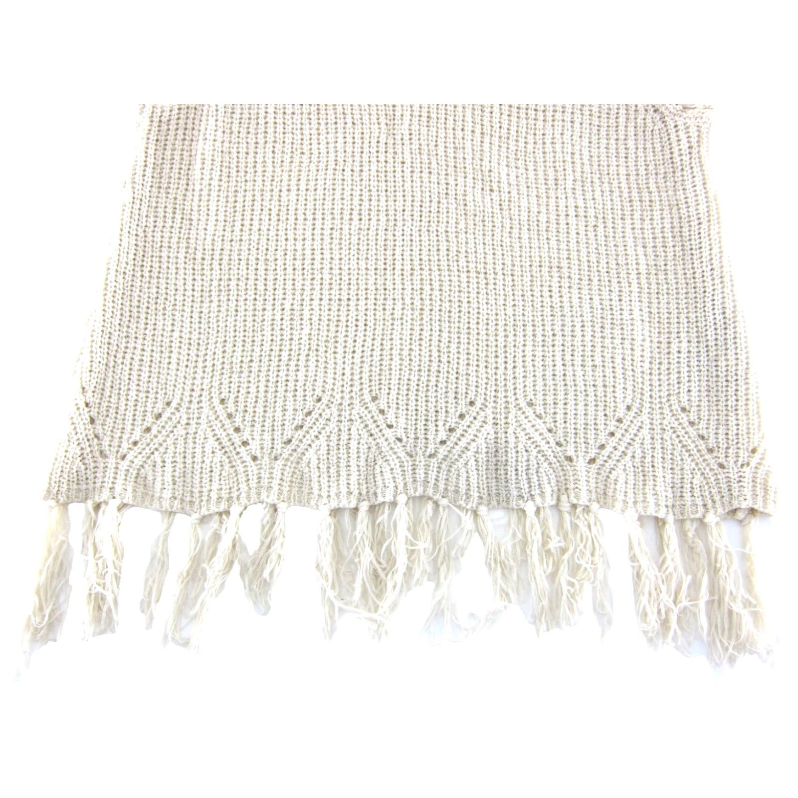 Anthropologie Pepin Ivory Knit Fringe Boho Festival Tank Vest S Shirt Womens Size S / US 4 / IT 40 - 5 Thumbnail