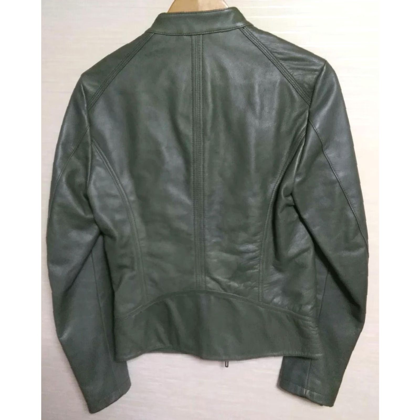 Doublet CAV-000 Leather Single Rider Jacket with Double Zip Green Men's Size S Size US S / EU 44-46 / 1 - 2 Thumbnail