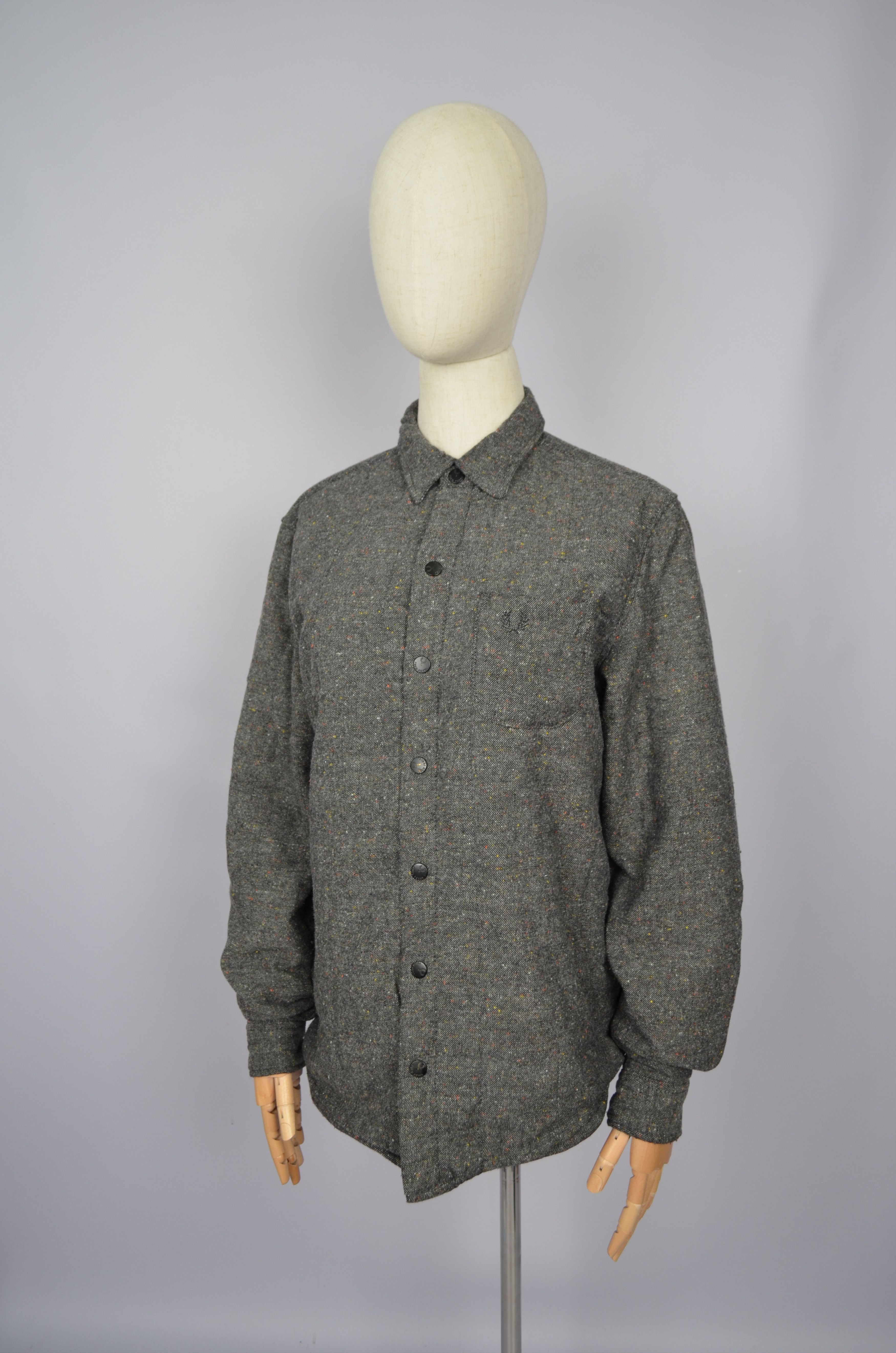 Fred Perry Fred Perry Wool Blend Grey Overshirt Jacket Size L Ska Punk Size L / US 10 / IT 46 - 1 Thumbnail