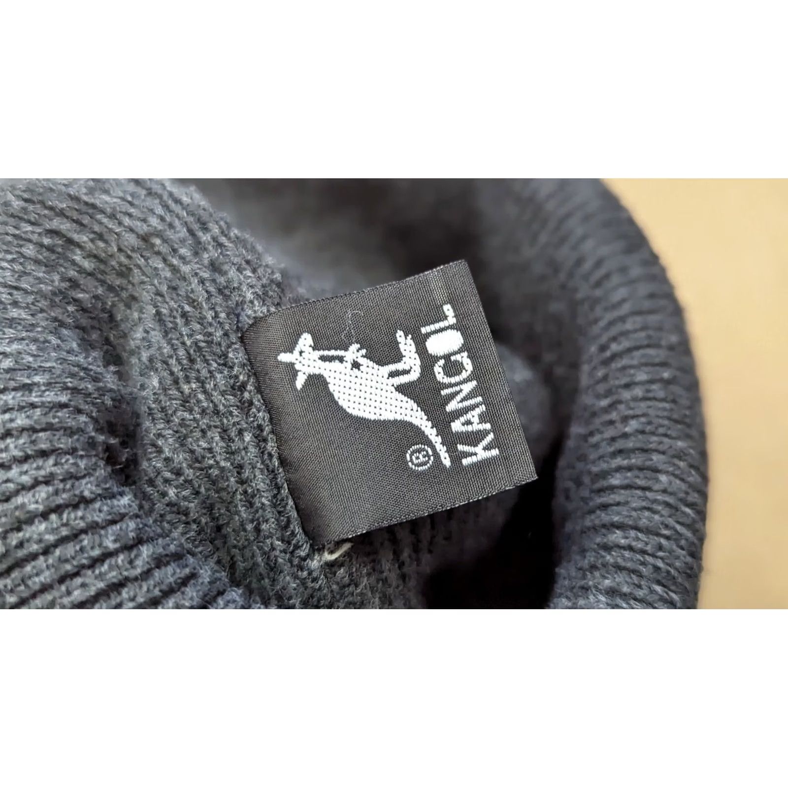Kangol Kangol Gray Beanie Hat One Size Cuffed Kangaroo Pom Pom Ribbon Ribbed - Unisex Adults - Beanie - Knit - Acrylic - Fall Winter Spring - Kangol Size ONE SIZE - 4 Thumbnail