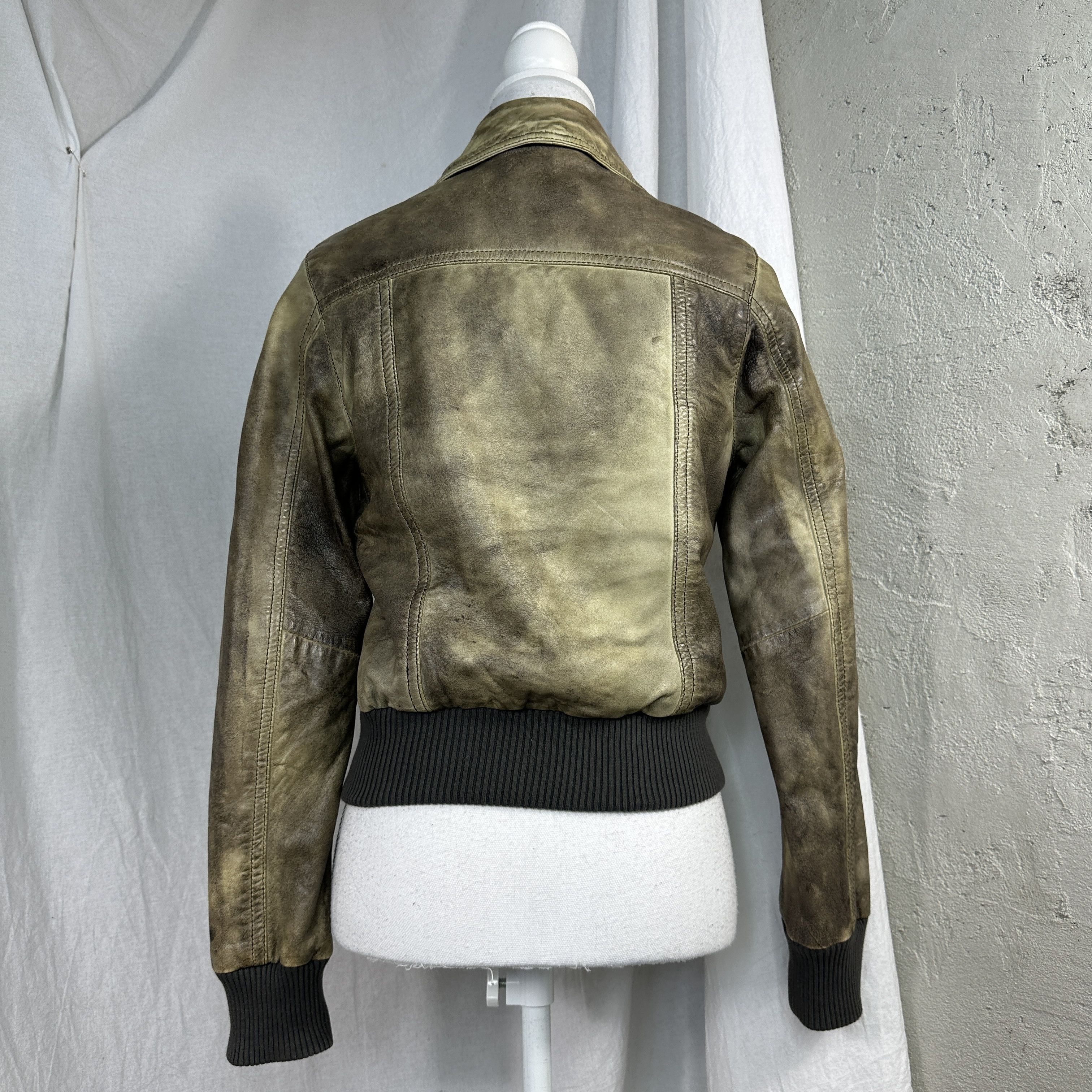 Vintage Vintage Leather Distressed Faded Cropped Jacket Size US S / EU 44-46 / 1 - 10 Thumbnail
