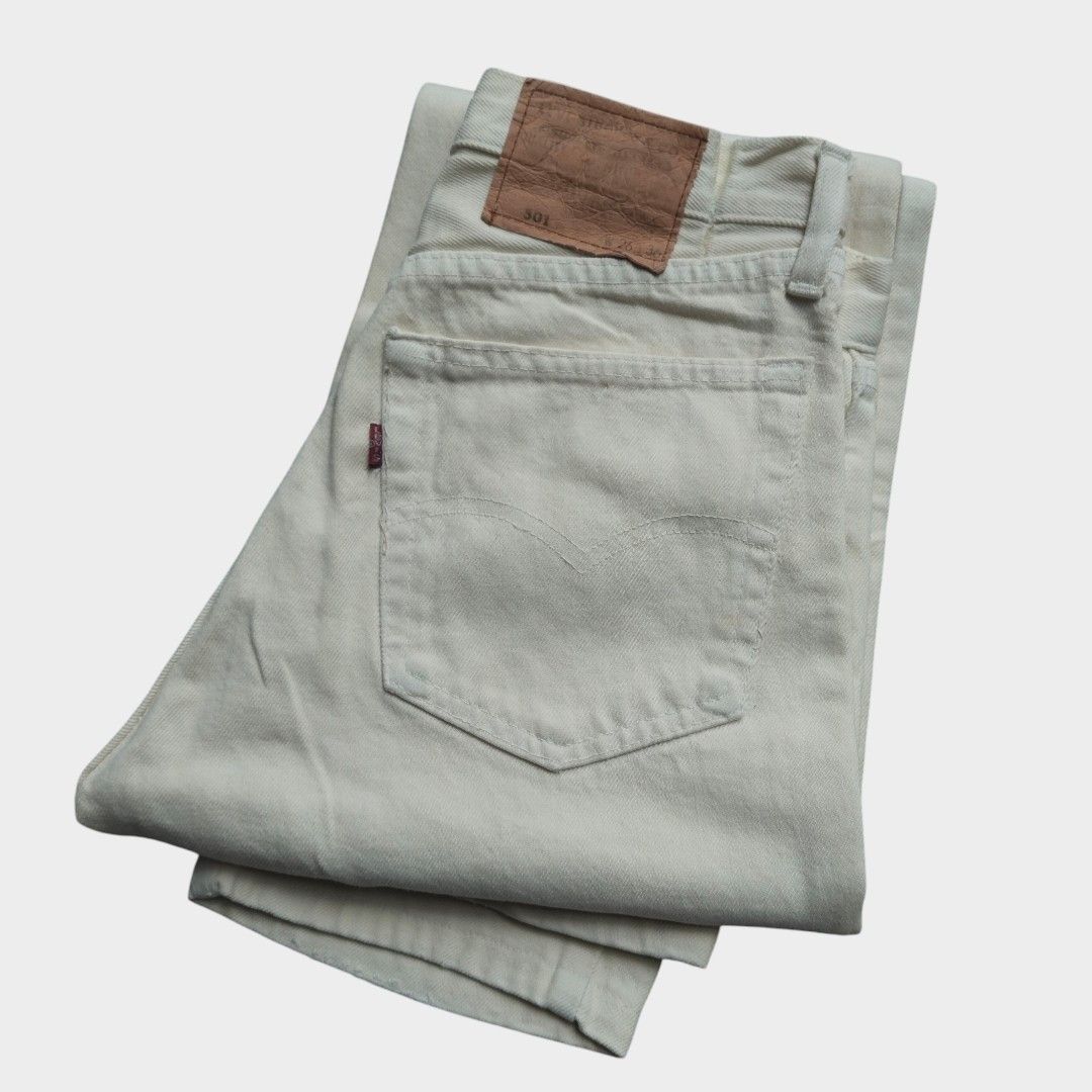 Levi's 1990's Levis 501 white jeans Size US 26 / EU 42 - 4 Thumbnail