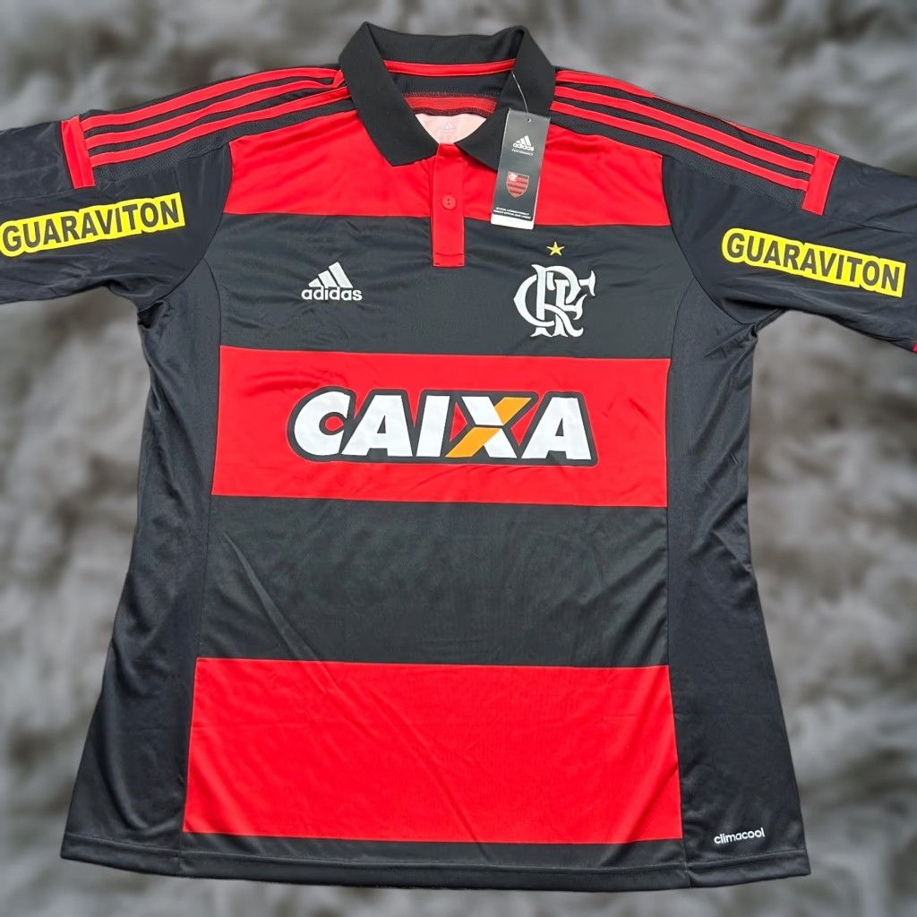 Adidas CR Flamengo 2014 2015 Home Jersey Football Mens Large Adidas Brazil Shirt T-Shirt Multicolor JSY Mens Size US L / EU 52-54 / 3 - 1 Thumbnail