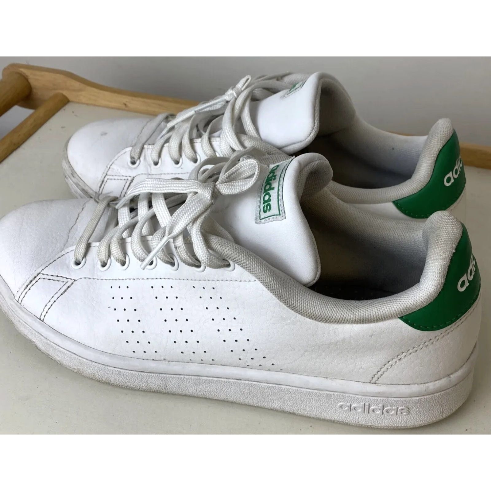 Adidas Adidas Cloudfoam Advantage Leather Sneakers Men Size 10 White ATHLETIC sneakers Size US 10 / EU 43 - 4 Thumbnail