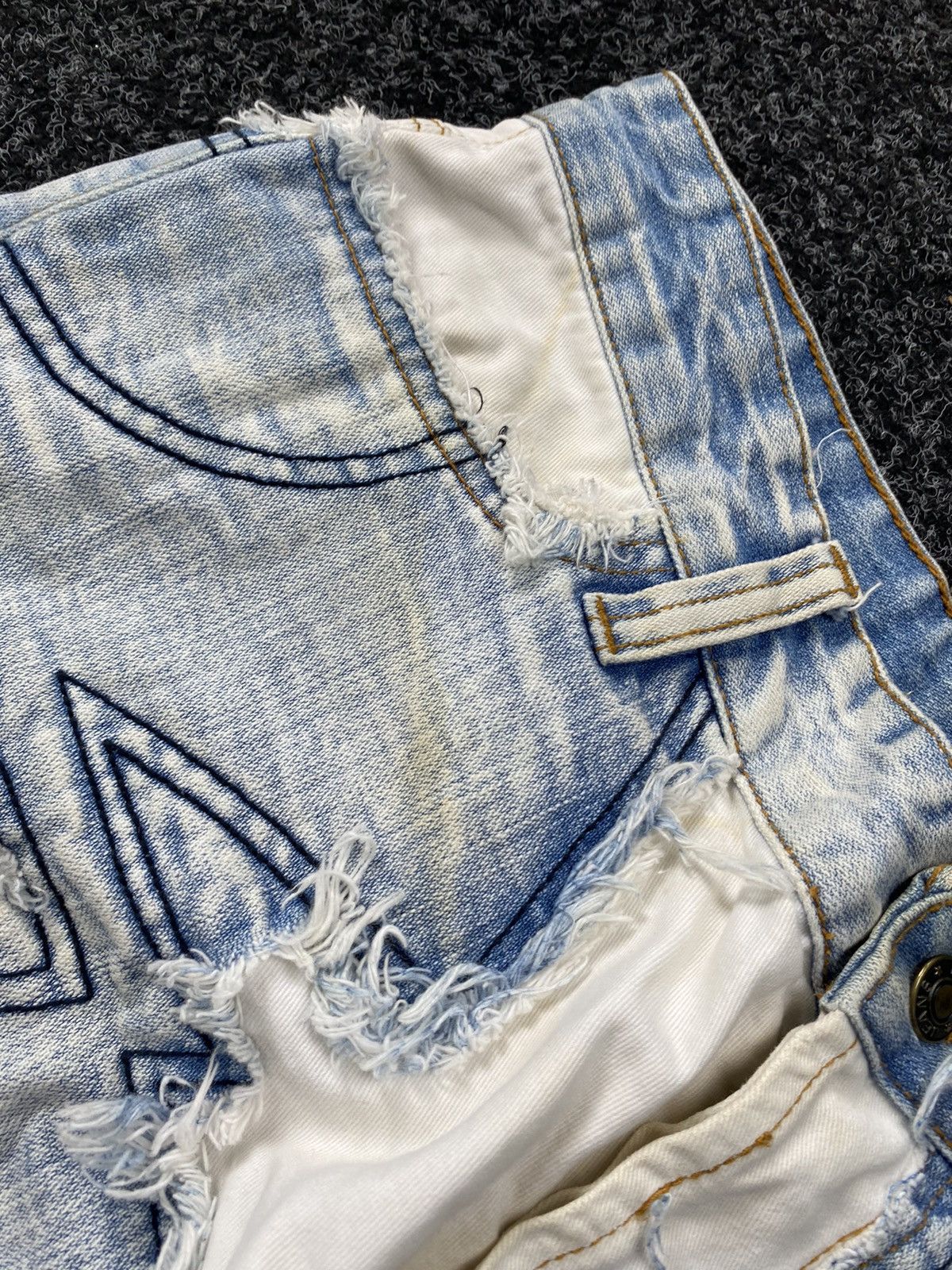 Japanese Brand 🔥OPIUM PUNK GOTHIC DISTRESSED ASYMMETRICAL JEANS CUSTOM 32 Size US 32 / EU 48 - 20 Thumbnail