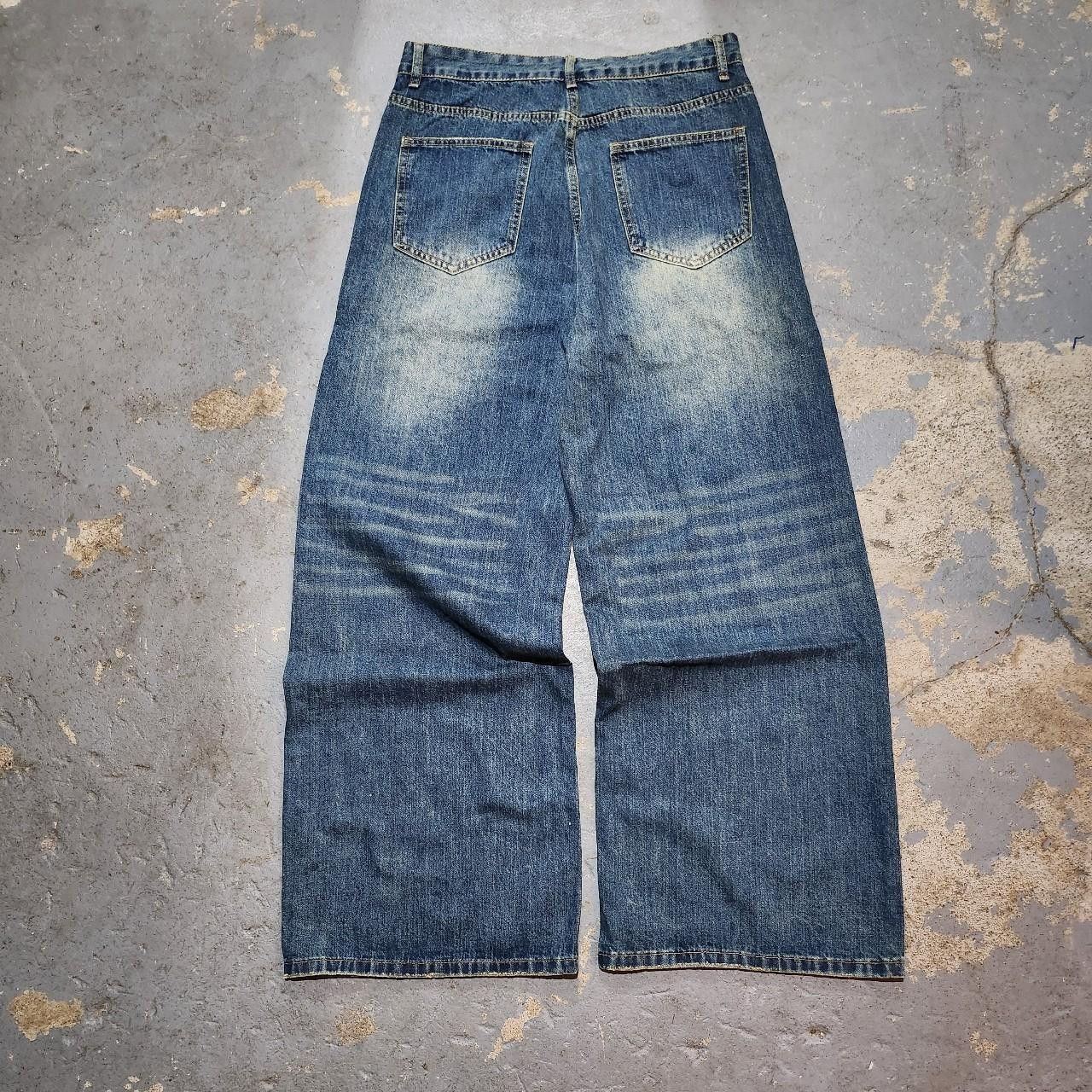 Japanese Brand Baggy blue jeans wide leg faded denim Size US 32 / EU 48 - 3 Thumbnail