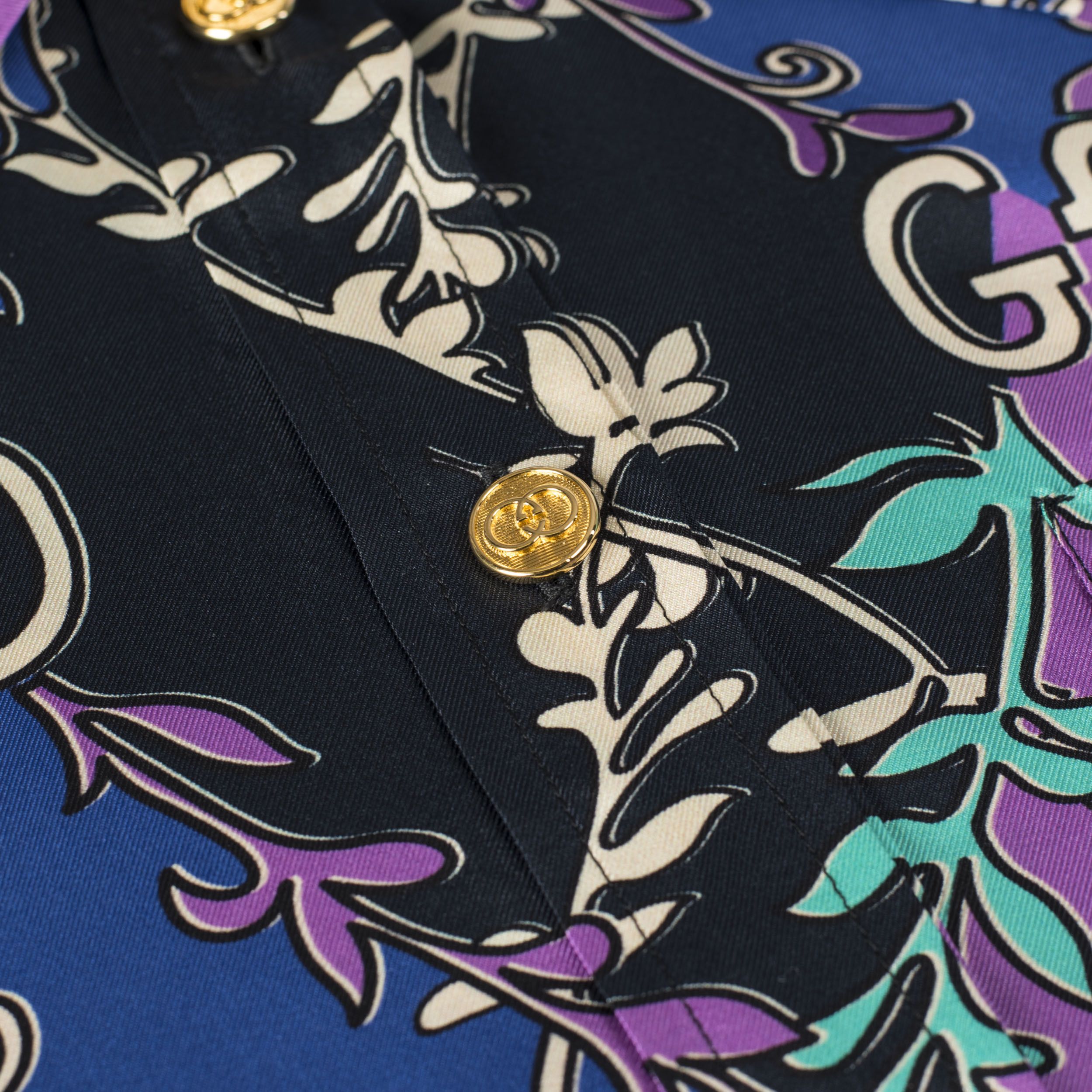 Gucci Silk GG Rhombus Ramage Shirt Dress With Chain Belt Size M / US 6-8 / IT 42-44 - 10 Thumbnail