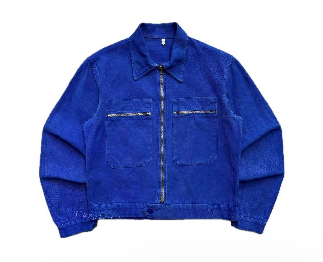 Vintage 1960s French Blue Twill Cyclist Jacket Size US M / EU 48-50 / 2 - 1 Thumbnail