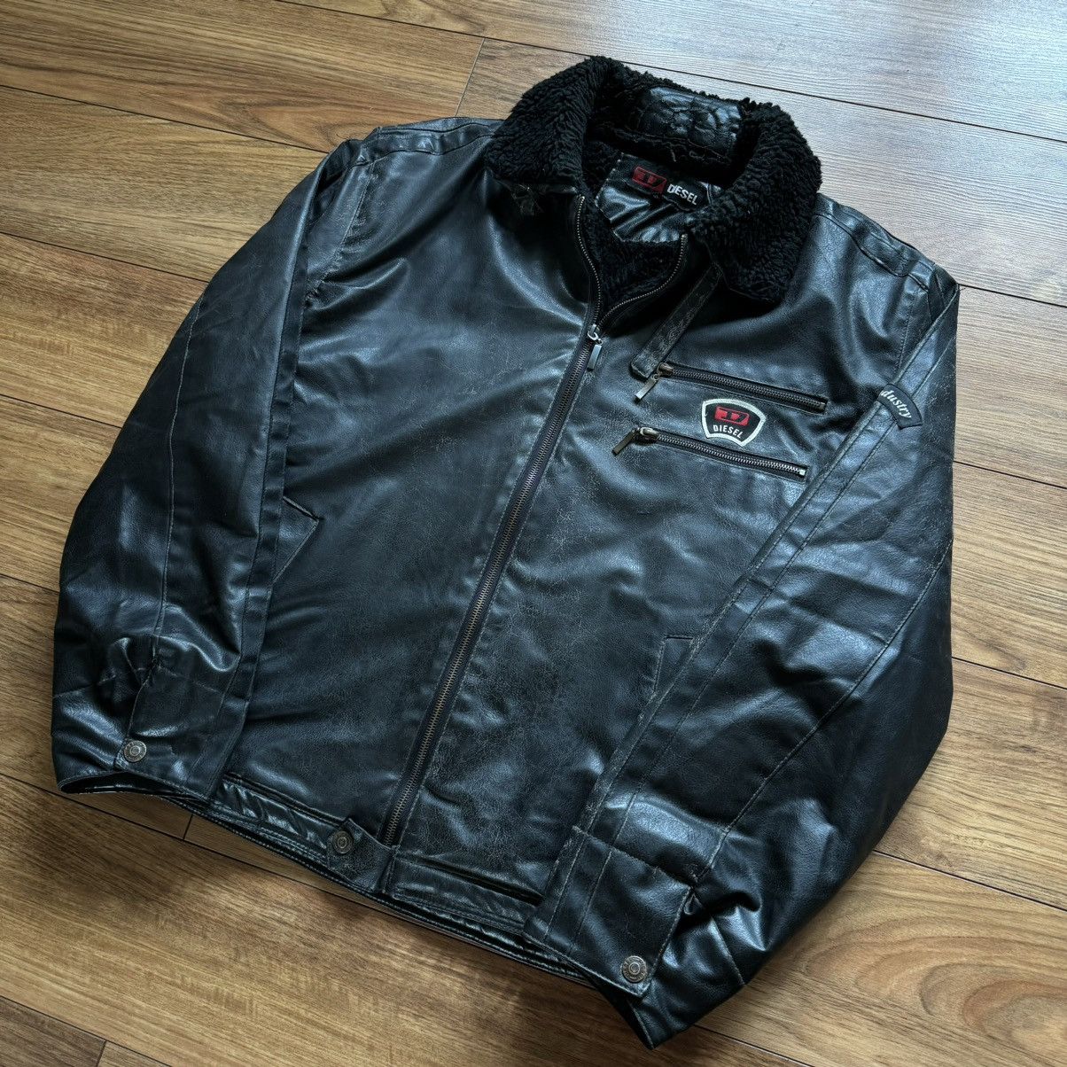 Diesel × Vintage Vintage diesel leather jacket Size US XL / EU 56 / 4 - 2 Thumbnail