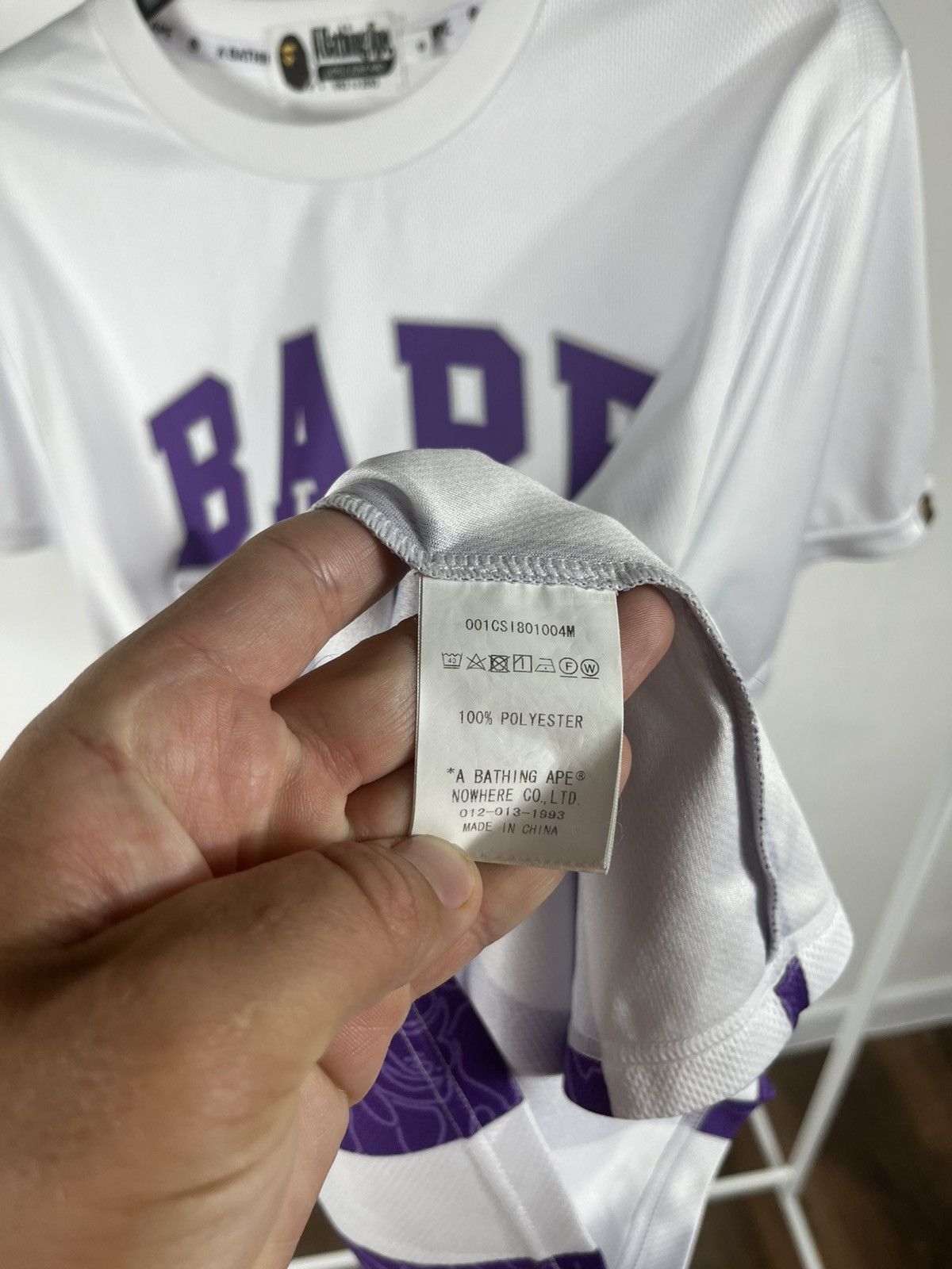 Bape BAPE A Bathing Ape White Purple Gradient Jersey Tee Size S Size US S / EU 44-46 / 1 - 11 Thumbnail